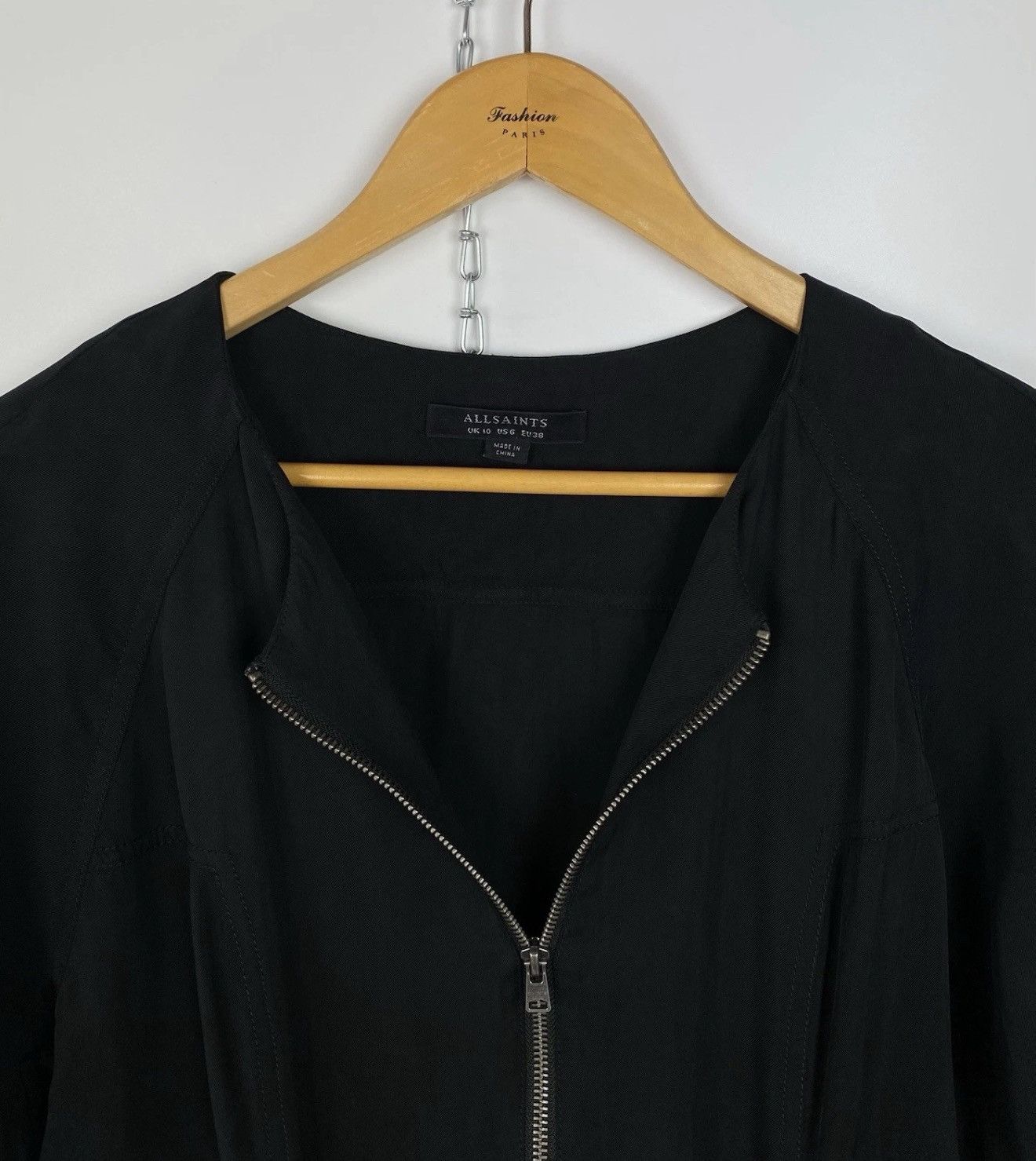 Allsaints Allsaints Erin Jumpsuit Women’s Black Top Zip Long Sleeve Size M / US 6-8 / IT 42-44 - 6 Thumbnail