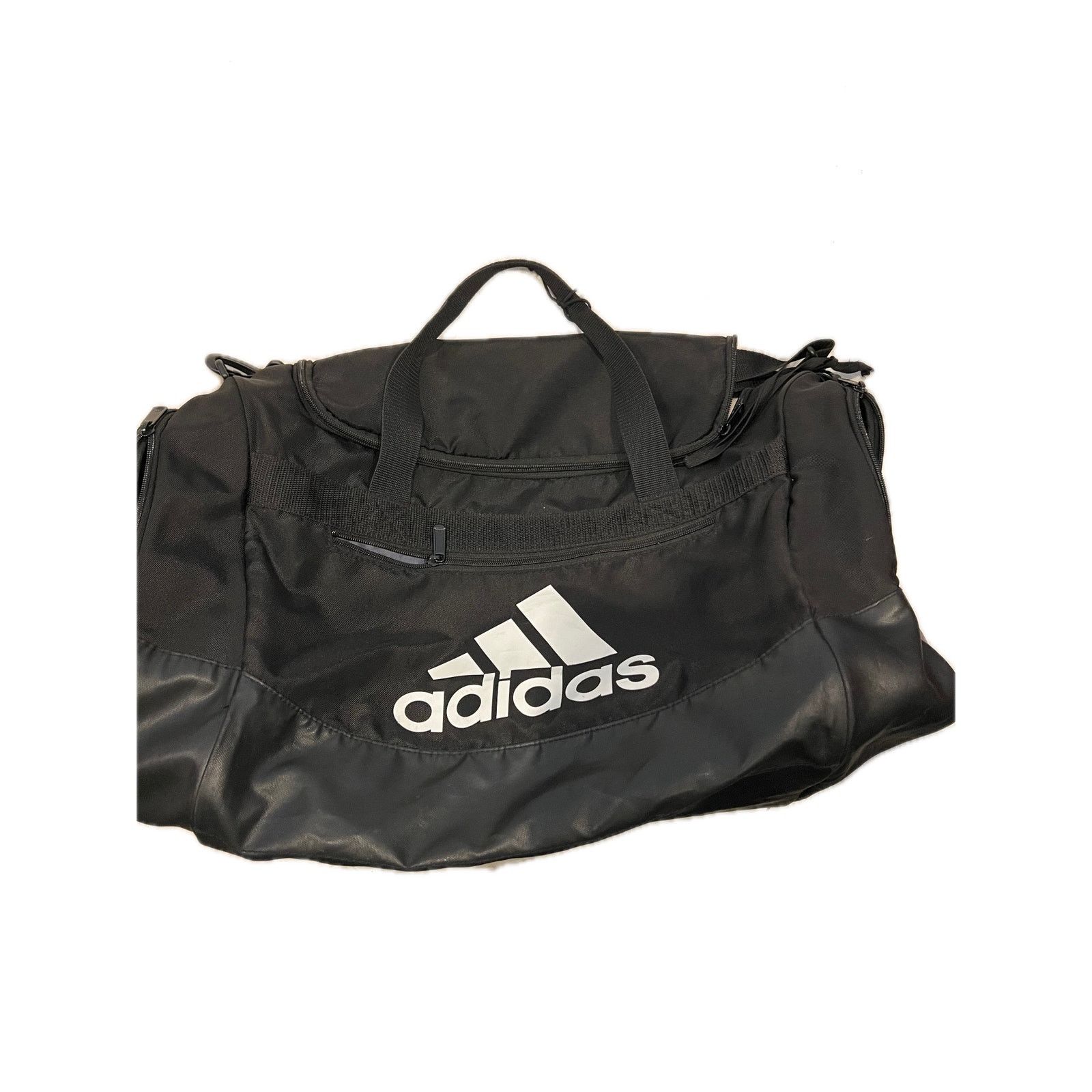 Adidas Adidas Faux Leather Medium 22"x10"x10" Black White Gym Bag Size ONE SIZE - 1 Thumbnail