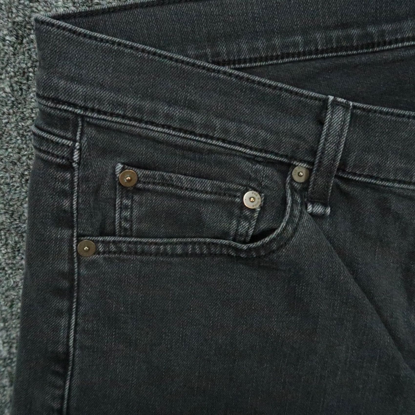 Rag & Bone rag & bone Jeans Mens 33x33 Black Fit Extra-Slim Button Fly Denim Straight 5-Pocket Stretch Winter Spring Fall Summer Mens Size US 33 - 4 Thumbnail
