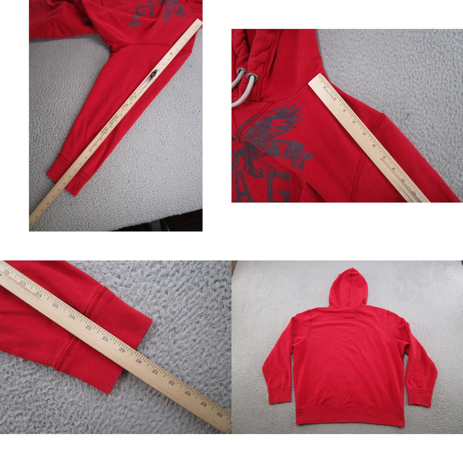 American Eagle Outfitters VTG American Eagle Outfitters Hoodie Pullover Sweatshirt Red XL Mens Grunge Skater All Seasons Winter Fall Spring Crew Neck Fleece Cotton Long Sleeve Size US XL / EU 56 / 4 - 8 Thumbnail