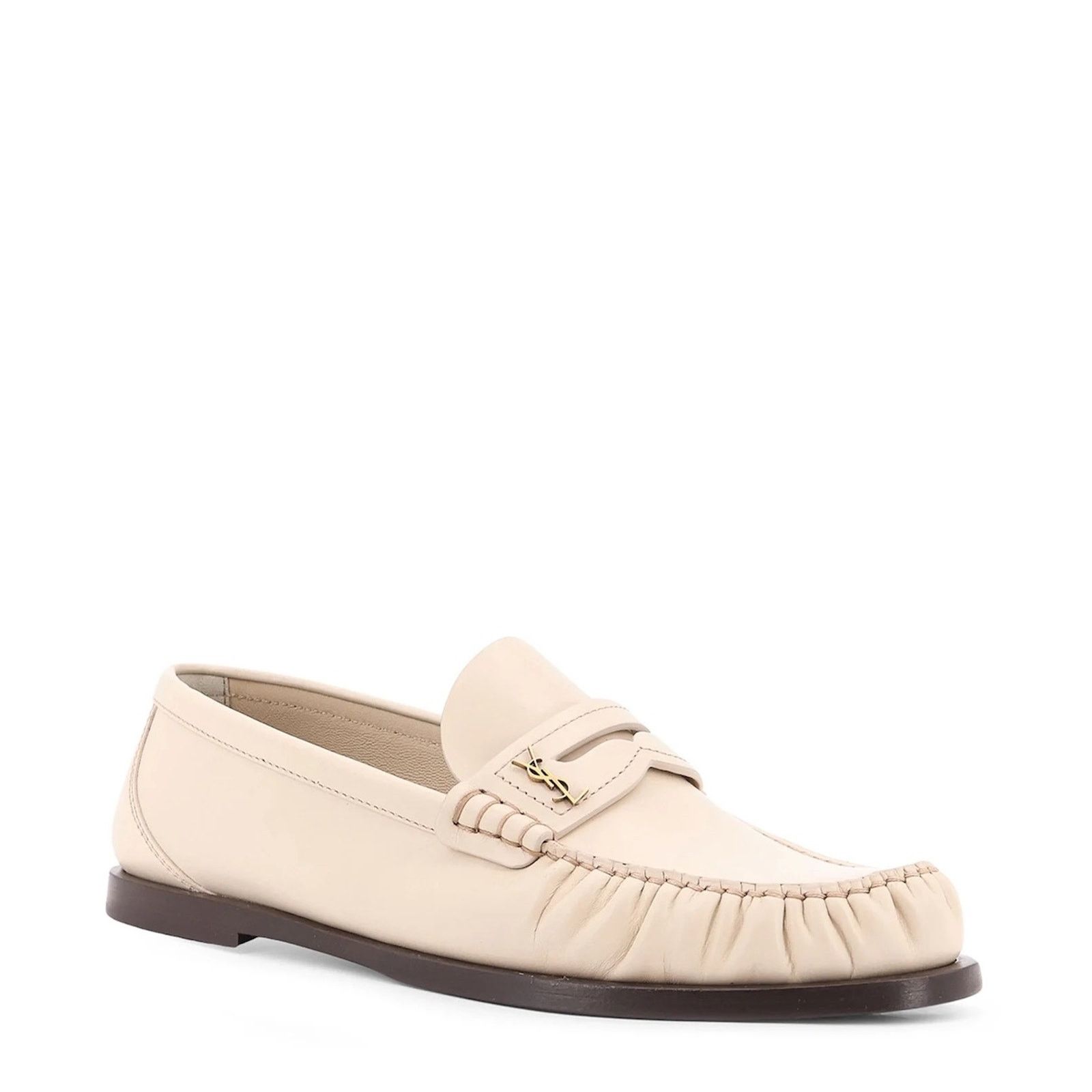 Saint Laurent Paris NIB Saint Laurent YSL Logo Leather Penny Loafers White 34.5 Size US 4.5 / IT 34.5 - 2 Thumbnail