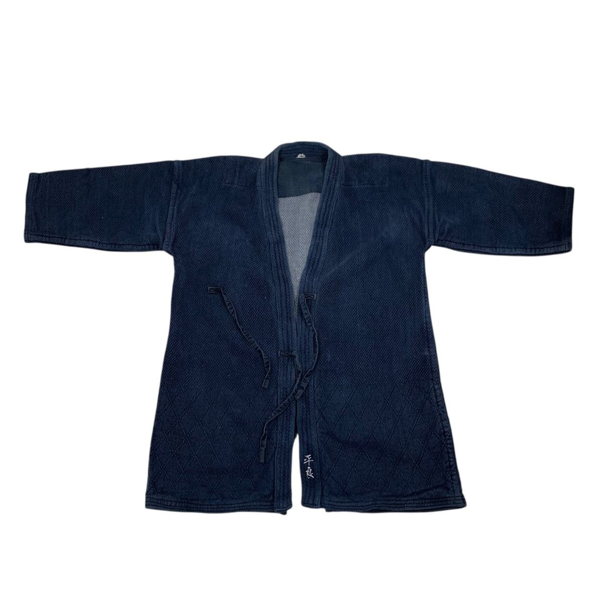 Japanese Brand Indigo Blue Sashiko Thickweave Hantan Kimono #2942-C133 Size US L / EU 52-54 / 3 - 16 Thumbnail