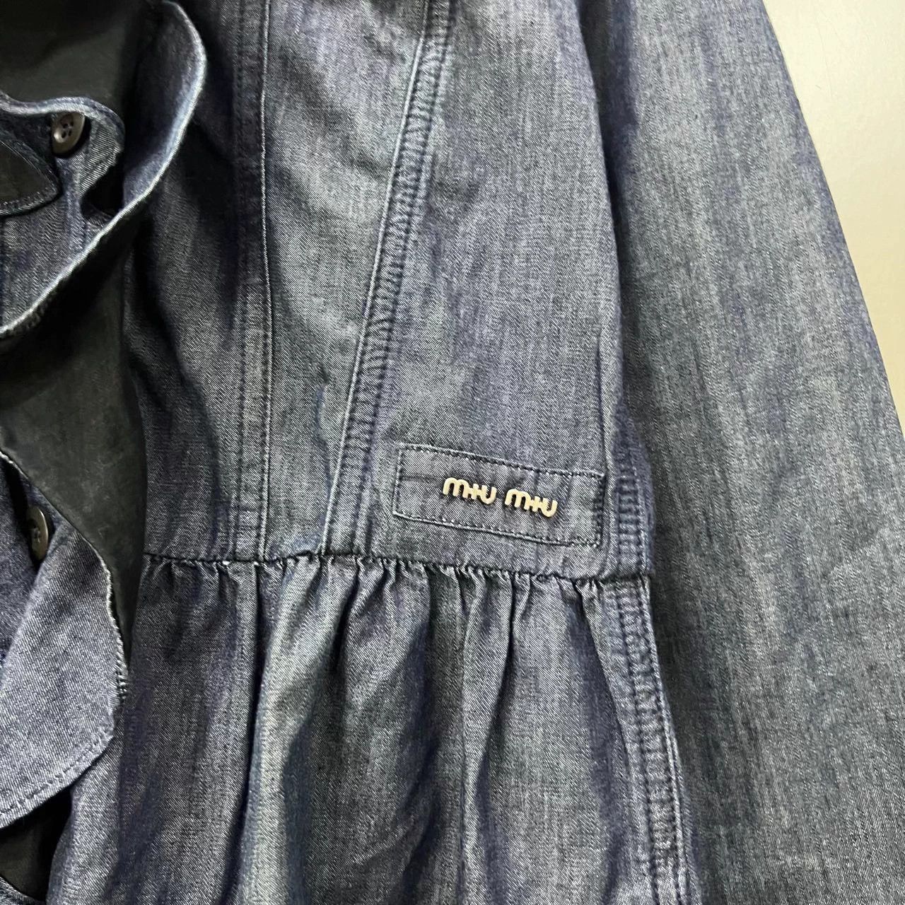Miu Miu MIU MIU Blue Denim Shirt 38 New Size XS / US 0-2 / IT 36-38 - 2 Thumbnail