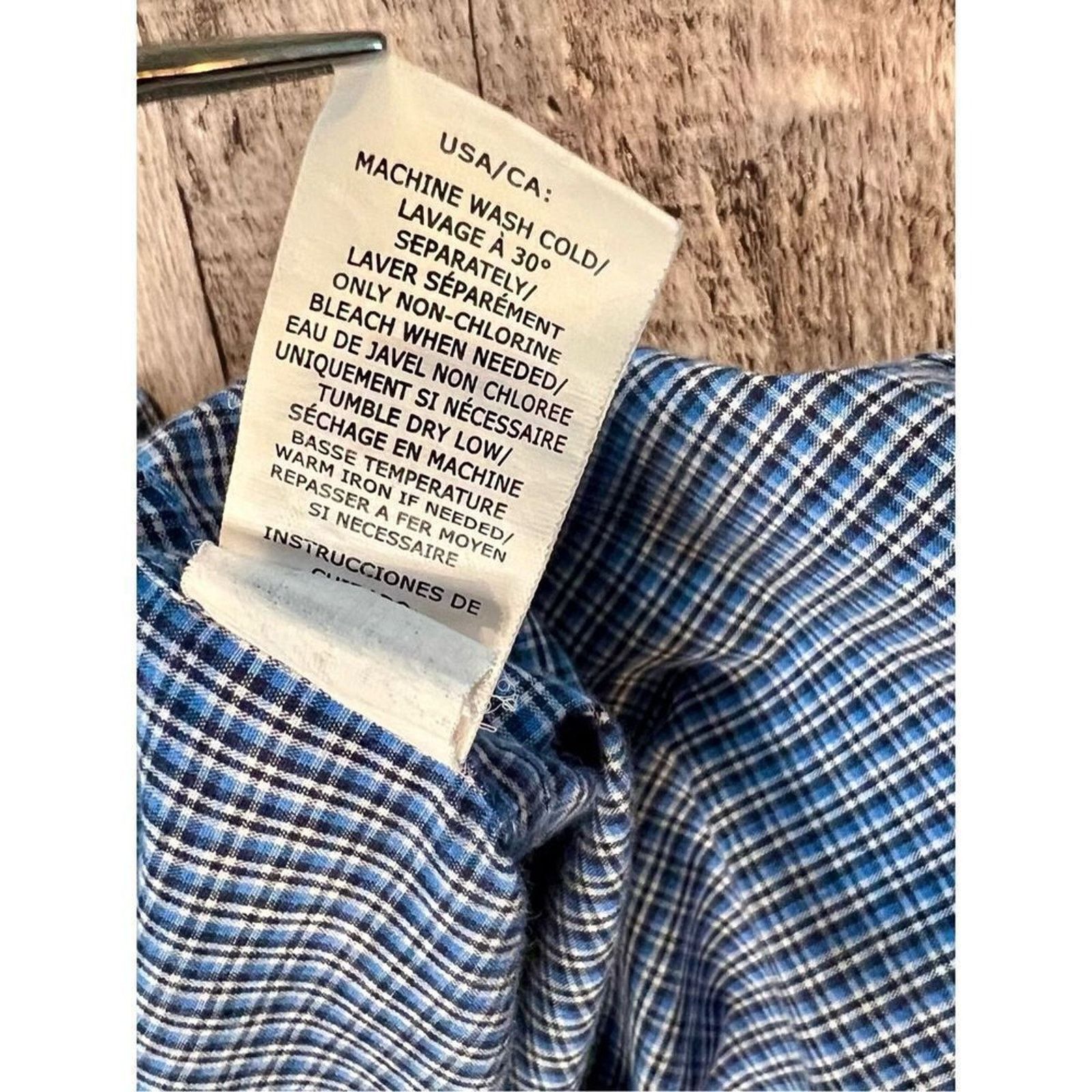 Chaps Chaps Blue Gingham Poplin Button Down Shirt LARGE Business Size US L / EU 52-54 / 3 - 11 Thumbnail