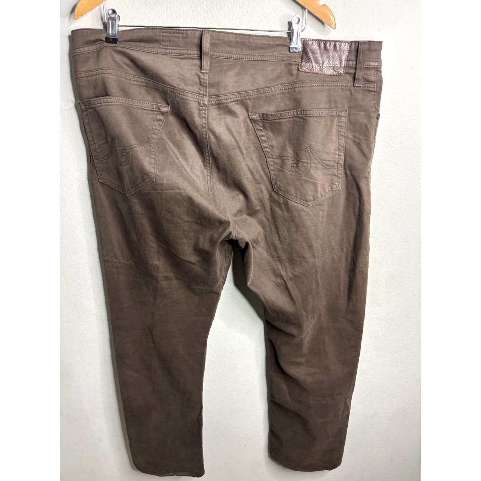 Denime AG Adriano Goldschmied Everett Jeans Mens 40x32 Brown Slim Straight Denim 지속? Size US 40 / EU 56 - 5 Thumbnail