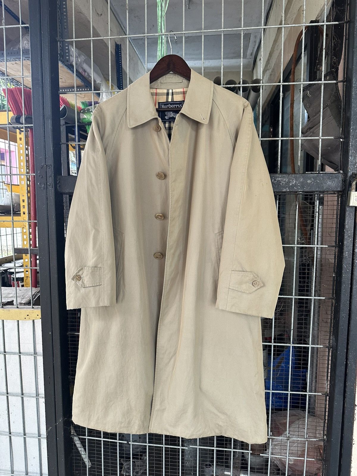 Burberry 👹Vintage Burberrys Prorsum Nova Check Lined Trench Coat Size US M / EU 48-50 / 2 - 1 Thumbnail