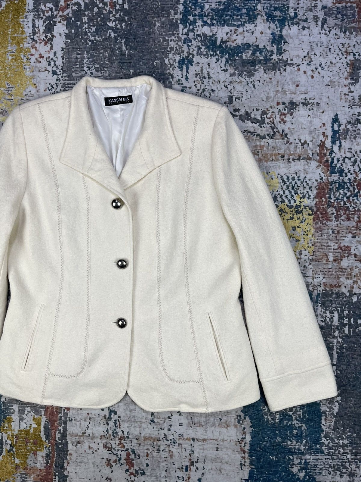 Kansai Yamamoto Kansai Bis Collection Butter Cream Wool Jackets Size L / US 10 / IT 46 - 3 Thumbnail