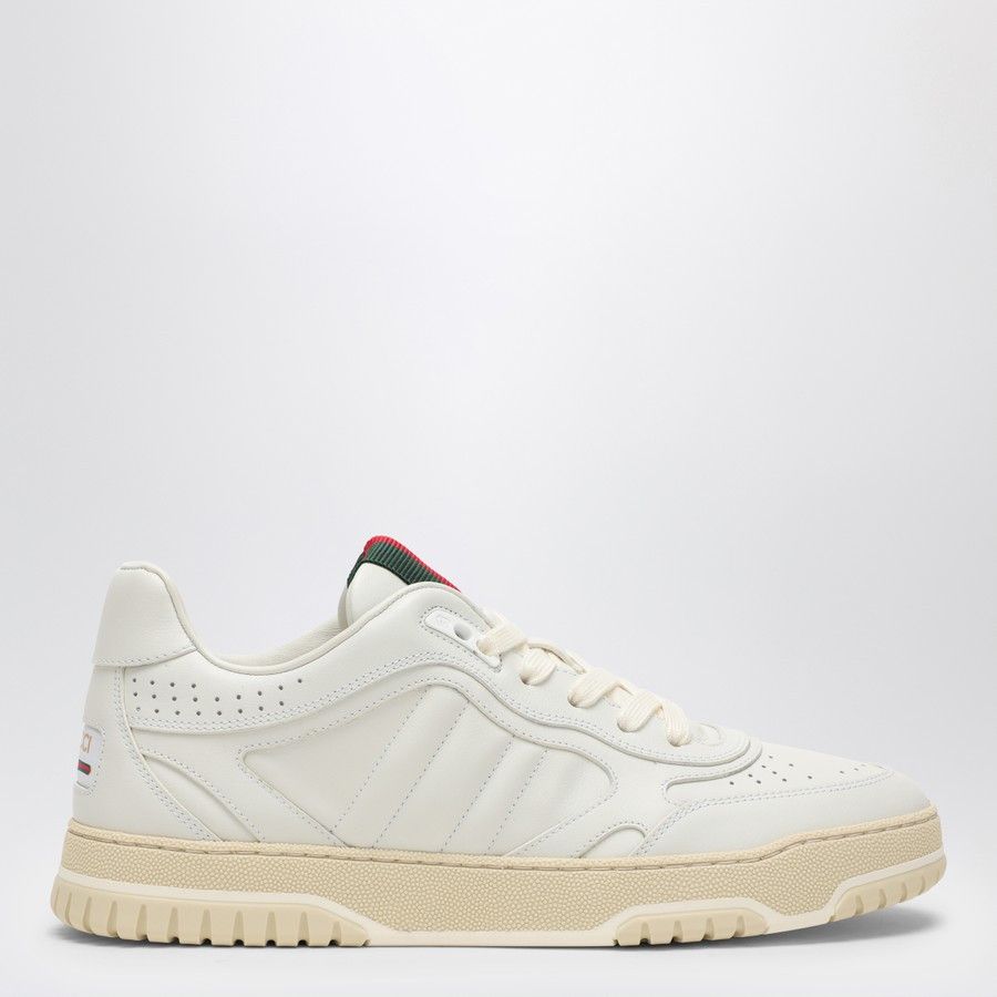 Gucci o1d2blof0824 Leather Re-Web Sneaker in White Size US 8 / IT 38 - 1 Thumbnail