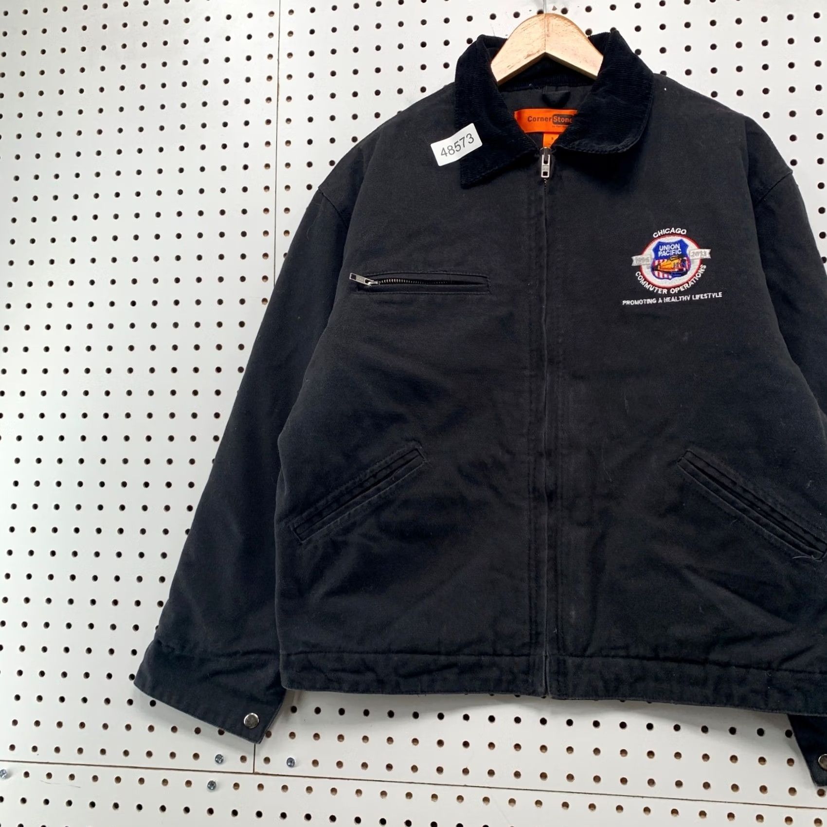 CLOT CornerStone Detroit Jacket Men Small Black Duck Cloth Workwear Union Pacific 10s Size US S / EU 44-46 / 1 - 5 Thumbnail