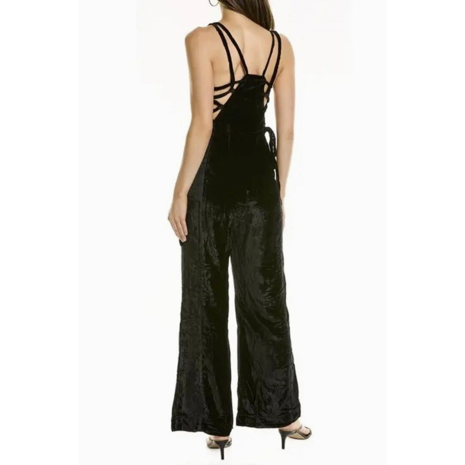 Free People Free People 90s Forever Overalls Crushed Velvet Black size M Size 30" / US 8 / IT 44 - 14 Thumbnail