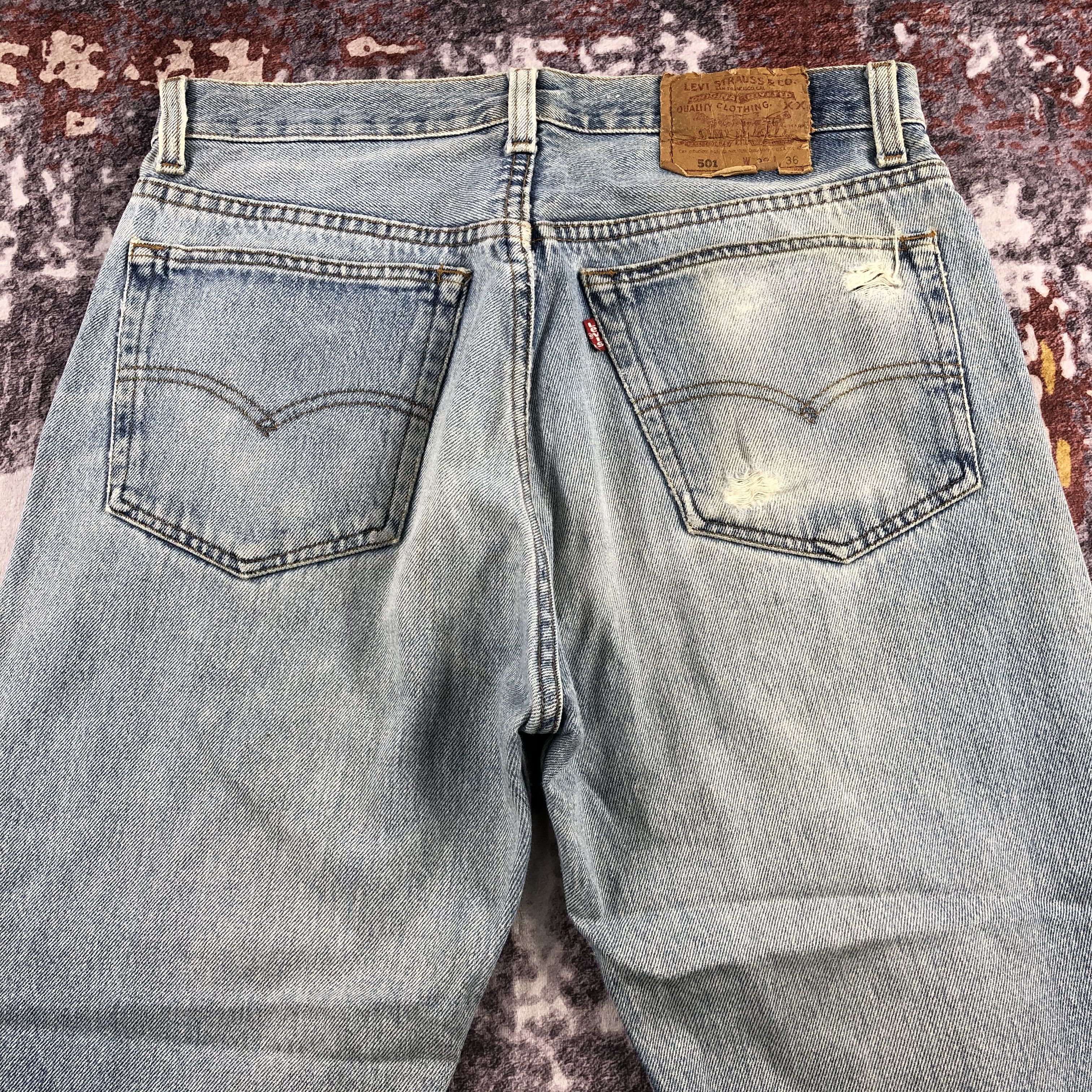 Levi's Vintage 90s Light Wash Levis 501 Jeans-JM2208 Size US 31 - 5 Thumbnail