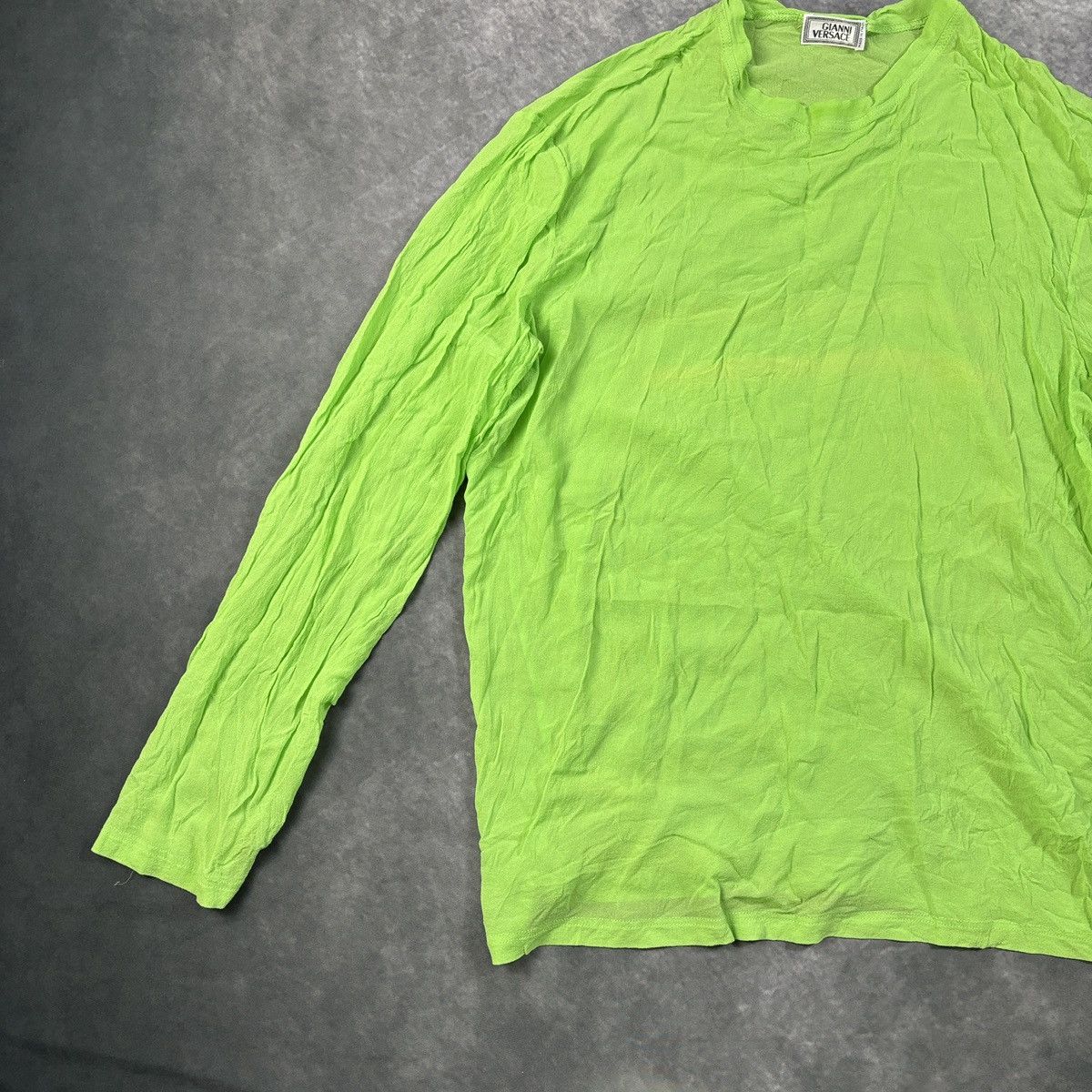 Versace × Vintage Vintage Gianni Versace Mesh Longsleeve Sheer Brat Viscose Size US S / EU 44-46 / 1 - 13 Thumbnail