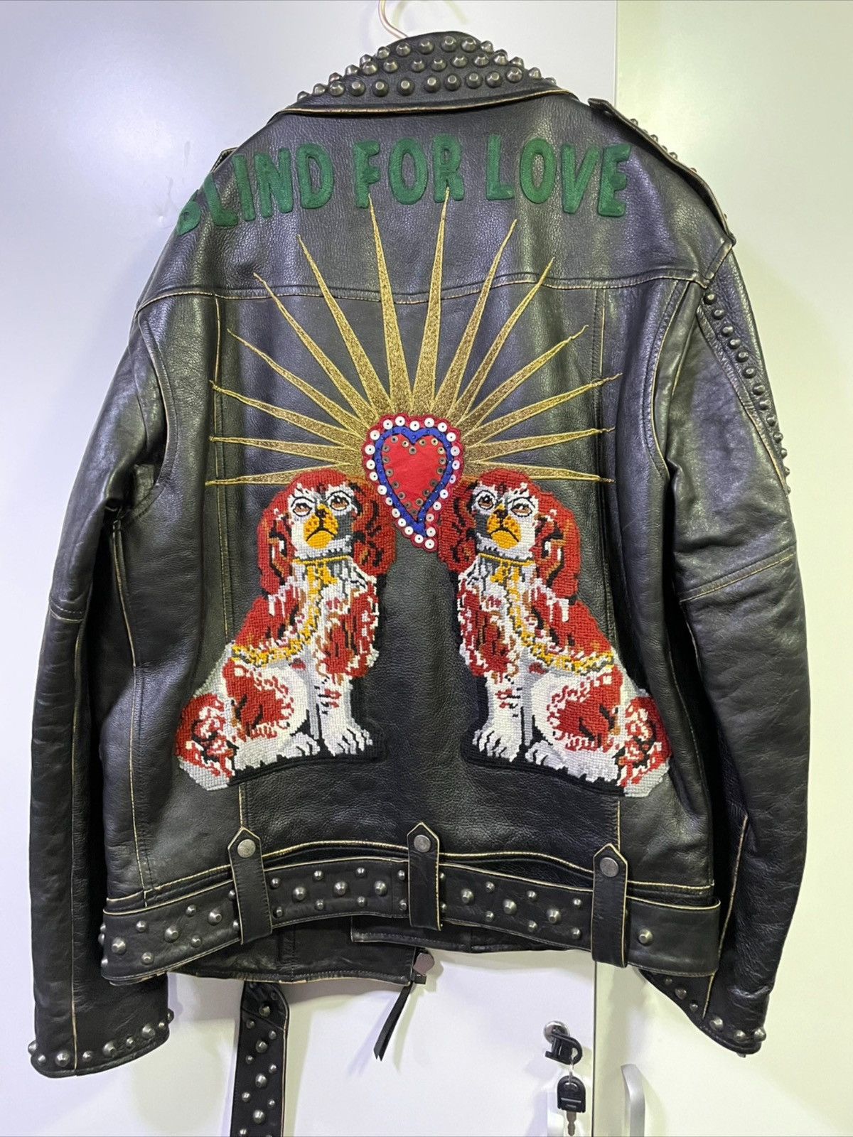 Gucci Gucci King Charles Spaniel leather biker jacket Coat Size US S / EU 44-46 / 1 - 1 Thumbnail