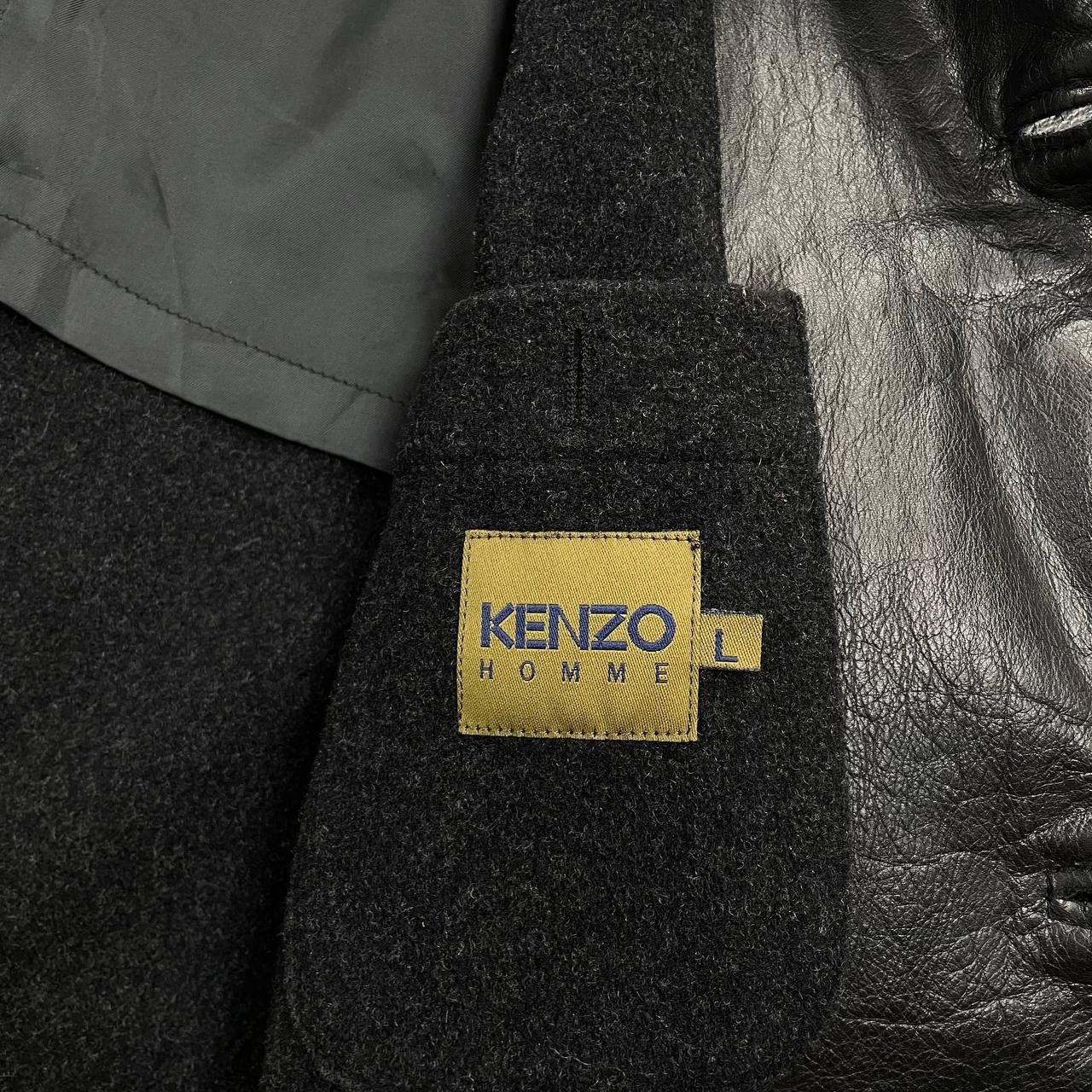 Kenzo Vintage Kenzo Homme Mid-Length Calf Leather Jacket Black L Size US L / EU 52-54 / 3 - 5 Thumbnail