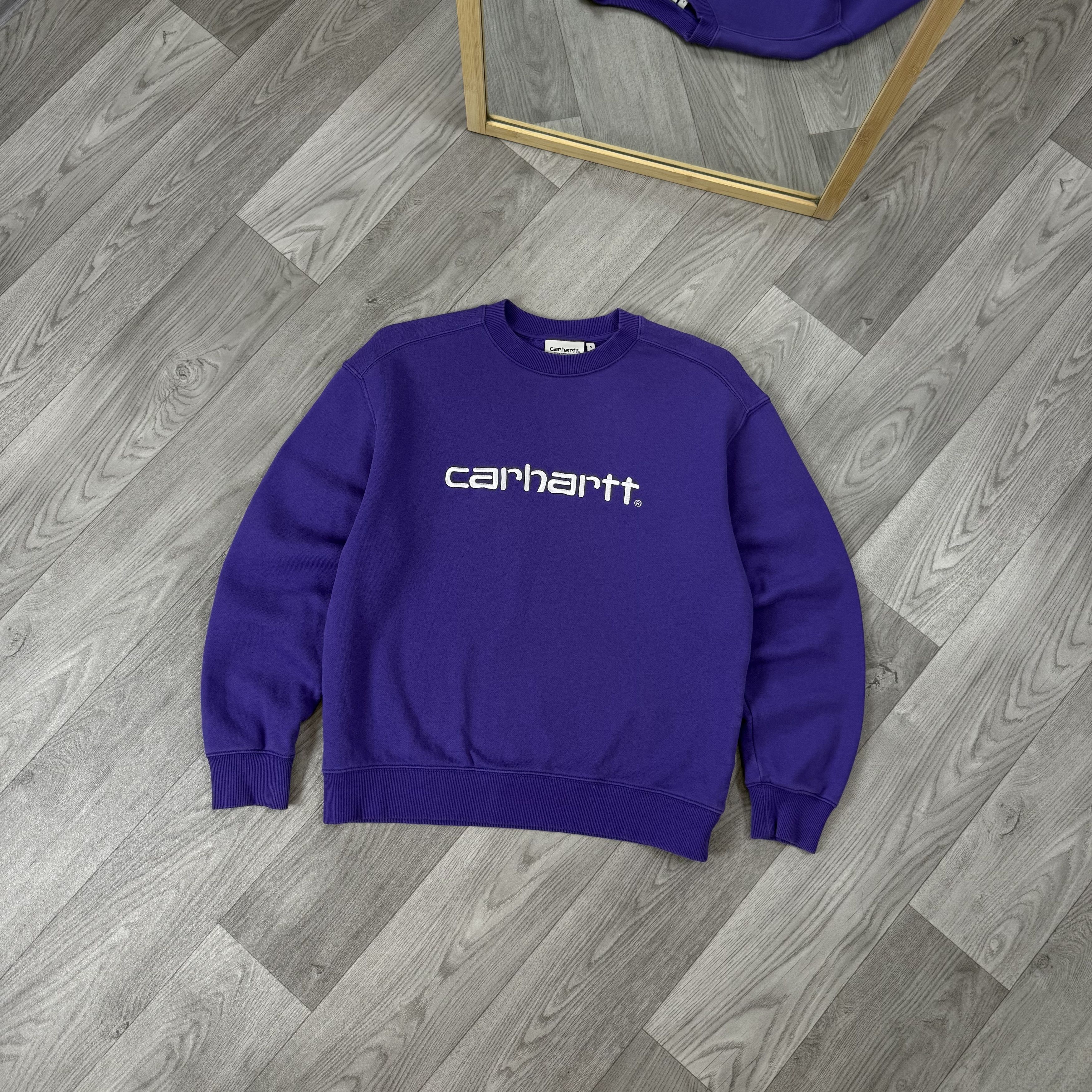 Carhartt Wip Carhartt WIP Embroidered Women's Purple Crewneck Sweatshirt Size S / US 4 / IT 40 - 1 Thumbnail