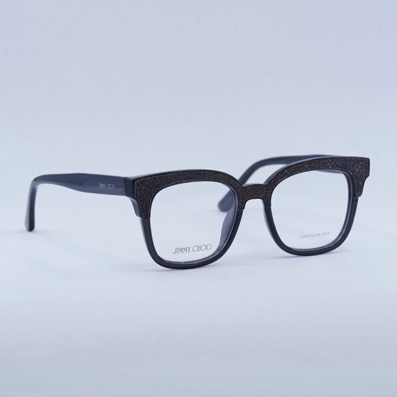Jimmy Choo Jimmy Choo JC176 018R 00 Eyeglasses Dark Gray Glittergy 49mm Size ONE SIZE - 5 Thumbnail