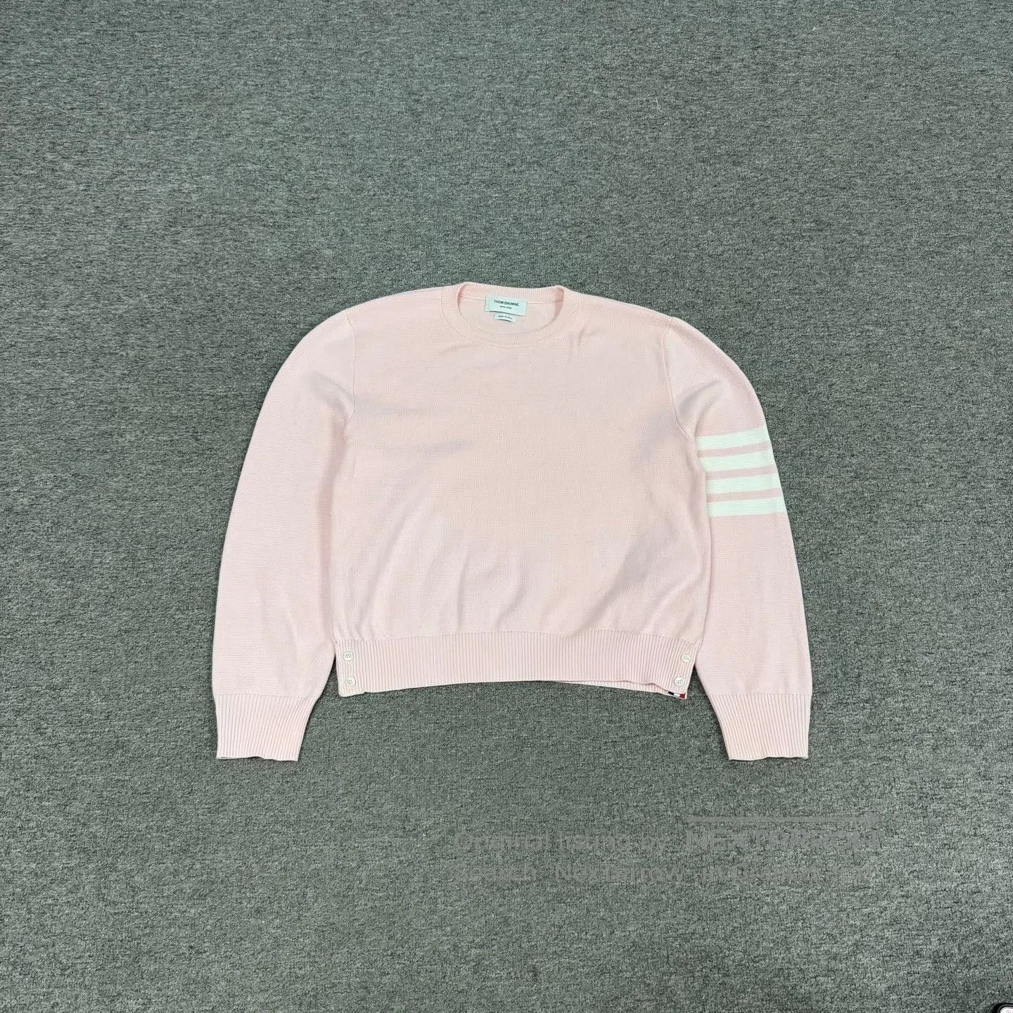 Thom Browne Thom Browne size 3 Light pink classic four stripes round-ne Size L / US 10 / IT 46 - 1 Thumbnail