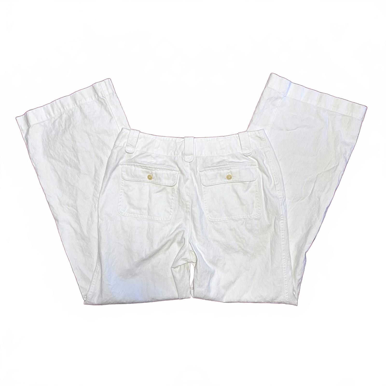 Lauren Ralph Lauren LRL Wide Leg Pants Jeans Linen Cotton White Size 8 Size 30" / US 8 / IT 44 - 5 Thumbnail