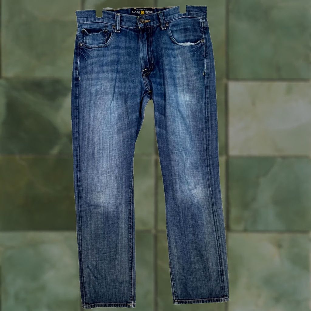 Lucky Brand Lucky Brand 221 Jeans Mens 38X32 Black Denim Stretch Mid-Rise Straight Leg Zip Size US 38 / EU 54 - 1 Thumbnail