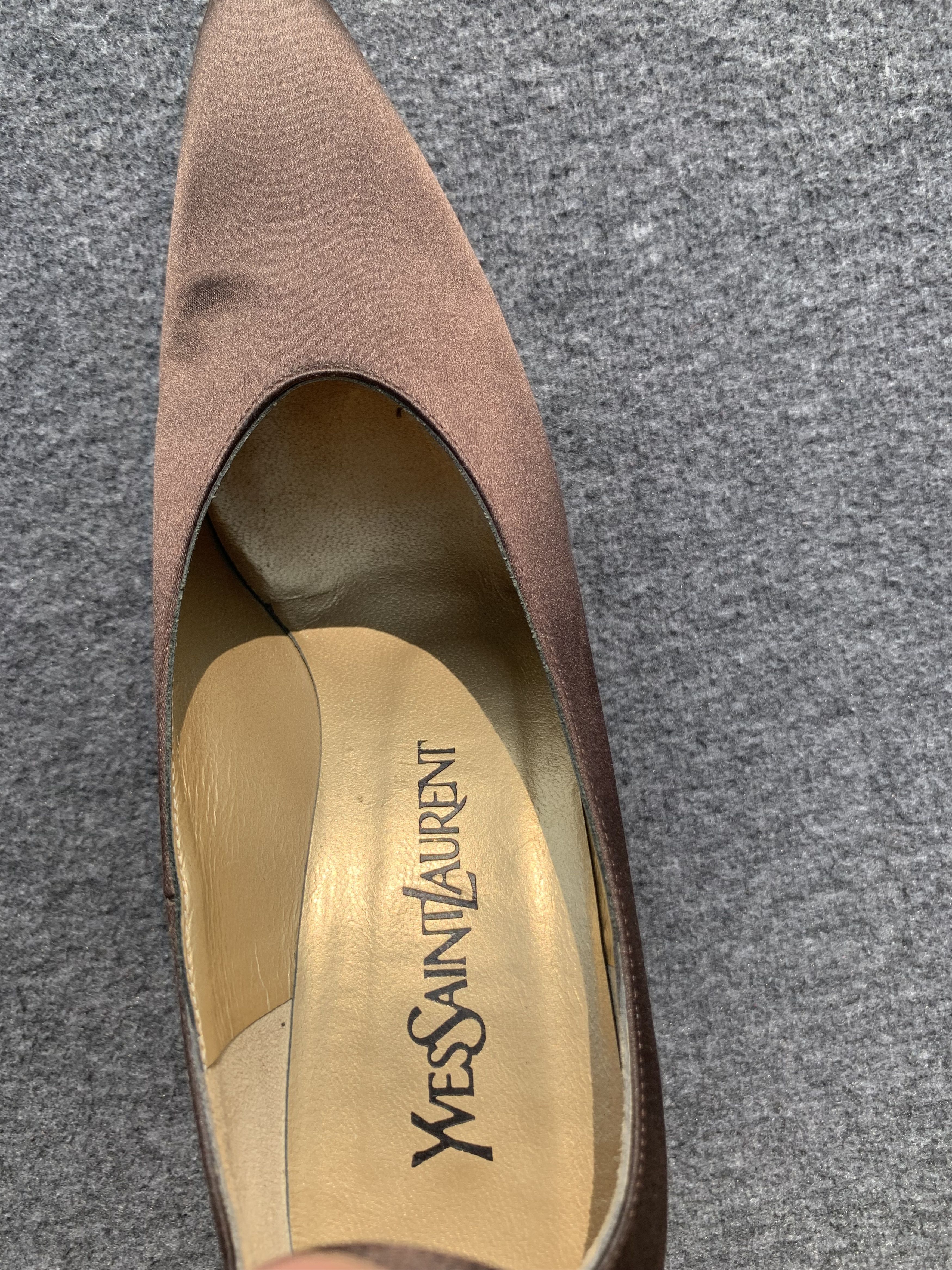 Yves Saint Laurent Yves Saint Laurent Brown Satin Pumps – Size 37.5 Size US 6 / IT 36 - 5 Thumbnail