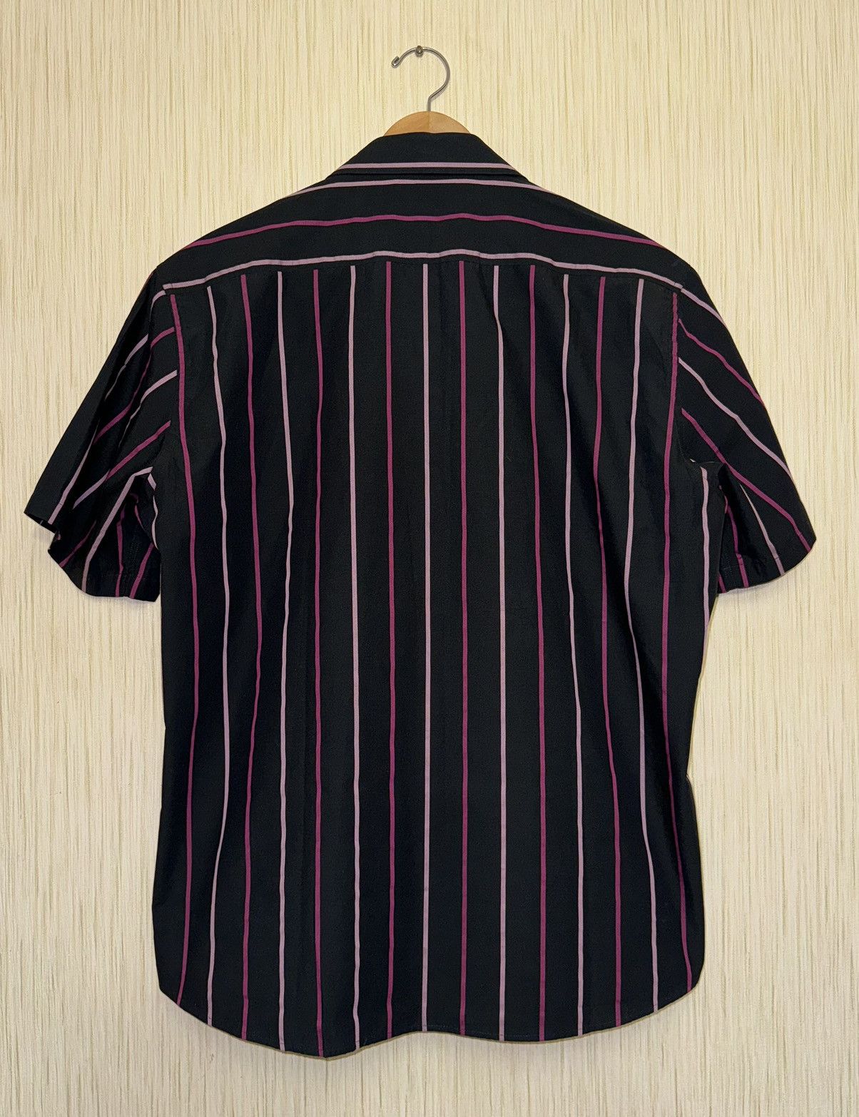 Vintage × Yves Saint Laurent Yves Saint Laurent pink striped short sleeve shirt Size US XL / EU 56 / 4 - 4 Thumbnail