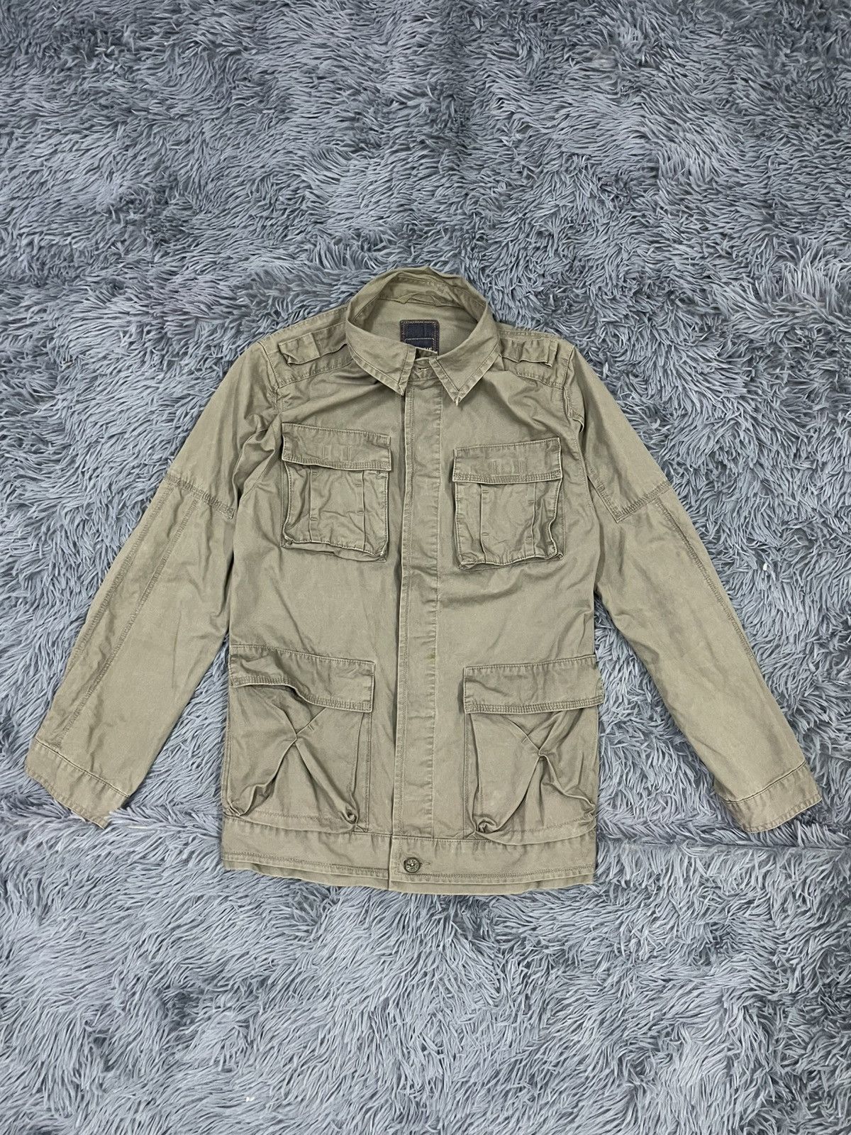 Marithe + Francois Girbaud × Vintage MFG Army Shirt Slim Fit Size US M / EU 48-50 / 2 - 2 Thumbnail