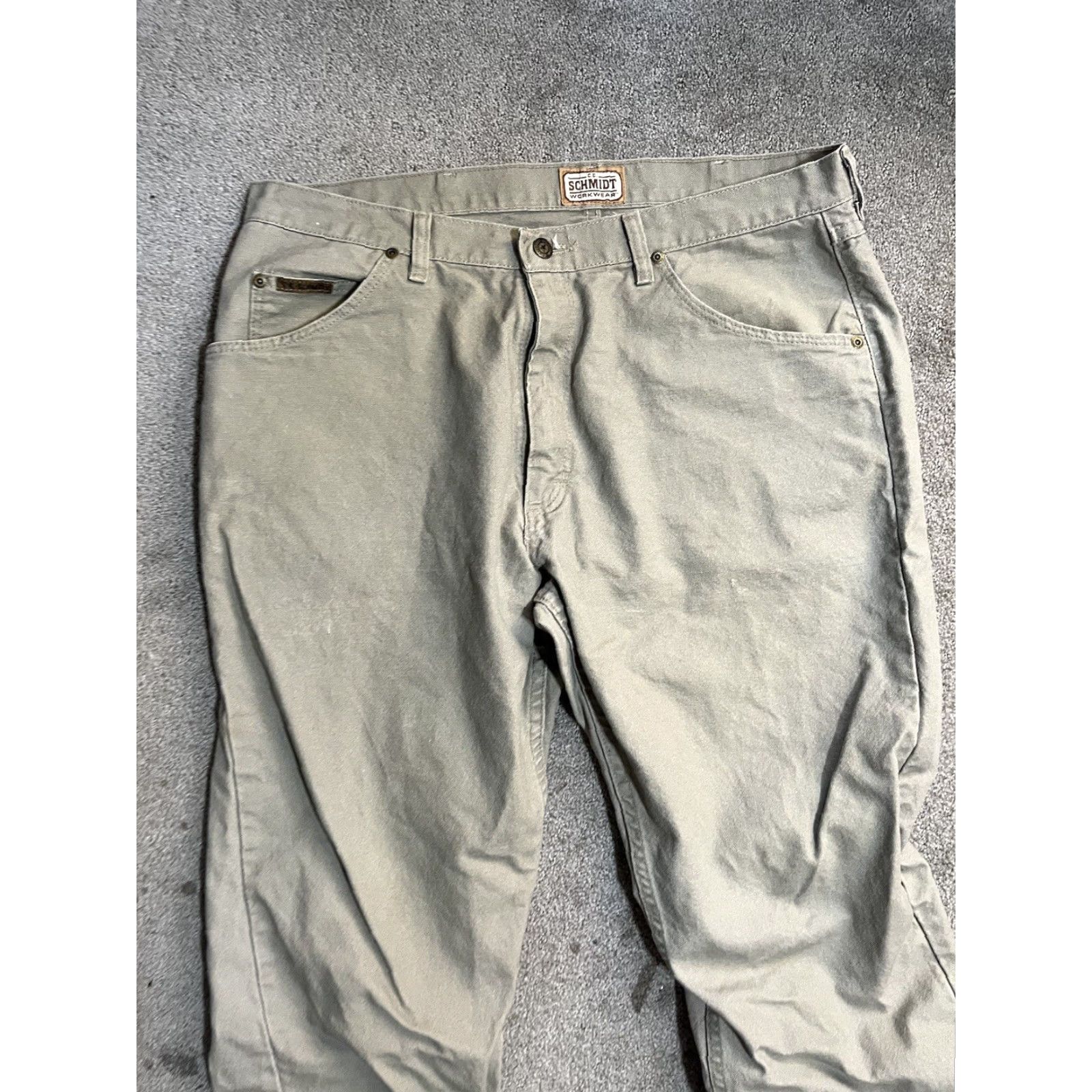 Vintage C.E. Schmidt Jeans Men Beige Cargo Pocket Regular 36x30 Denim Vintage: No Distressed Medium Wash Logo 2010-2019 Shirt? Size US 36 / EU 52 - 4 Thumbnail