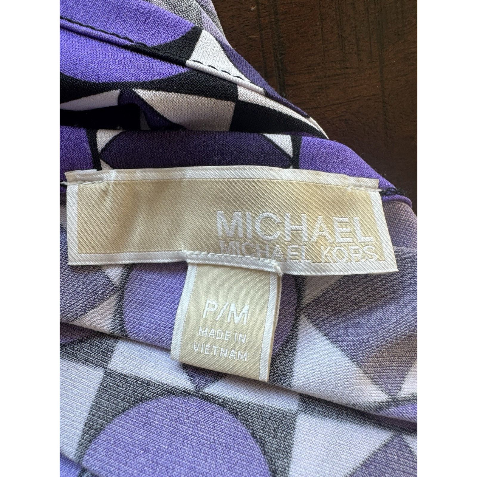Michael Kors Michael Kors Purple Geometric Print Long Sleeve Petite M Size M / US 6-8 / IT 42-44 - 5 Thumbnail