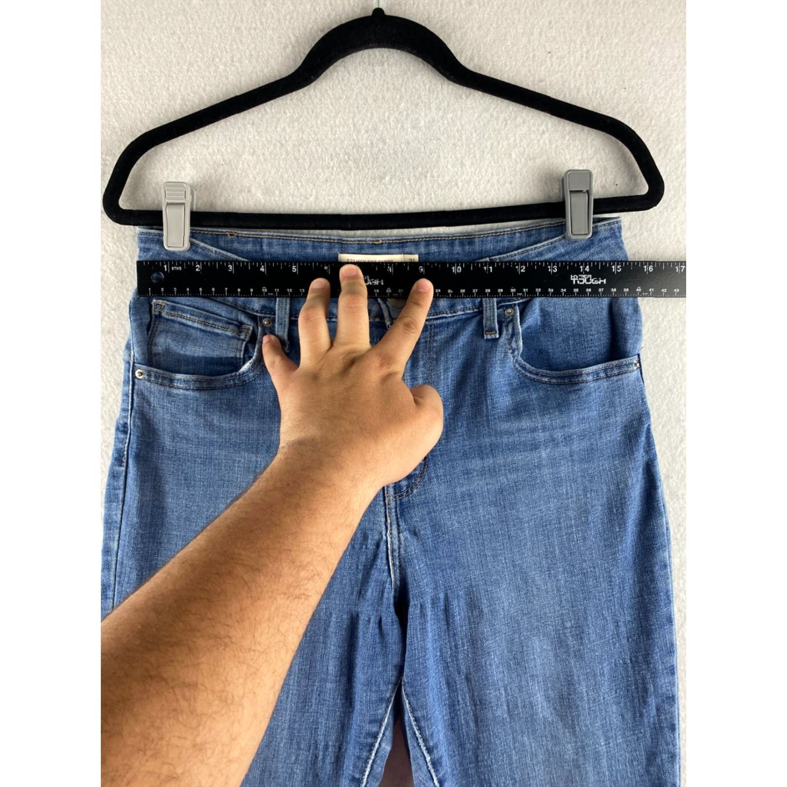 Levi's VINTAGE Levis 721 Jeans Womens 31 High Rise Skinny Distressed Stretch Denim Blue Casual Size 24" / US 00 / IT 34 - 7 Thumbnail