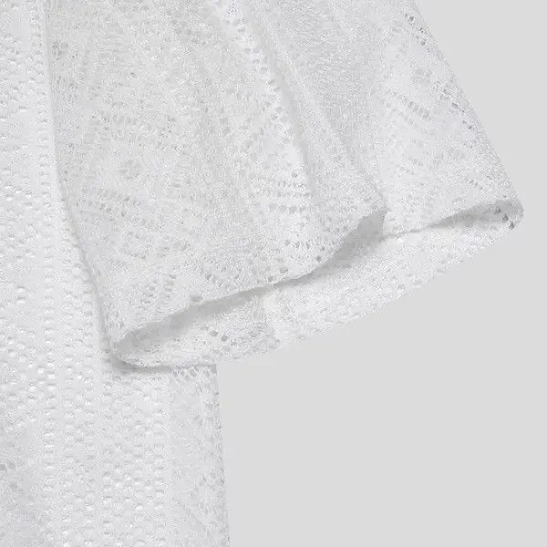 VIBE Mesh See Through Lapel Sexy Short Sleeve streetwear y2k Size US M / EU 48-50 / 2 - 7 Thumbnail