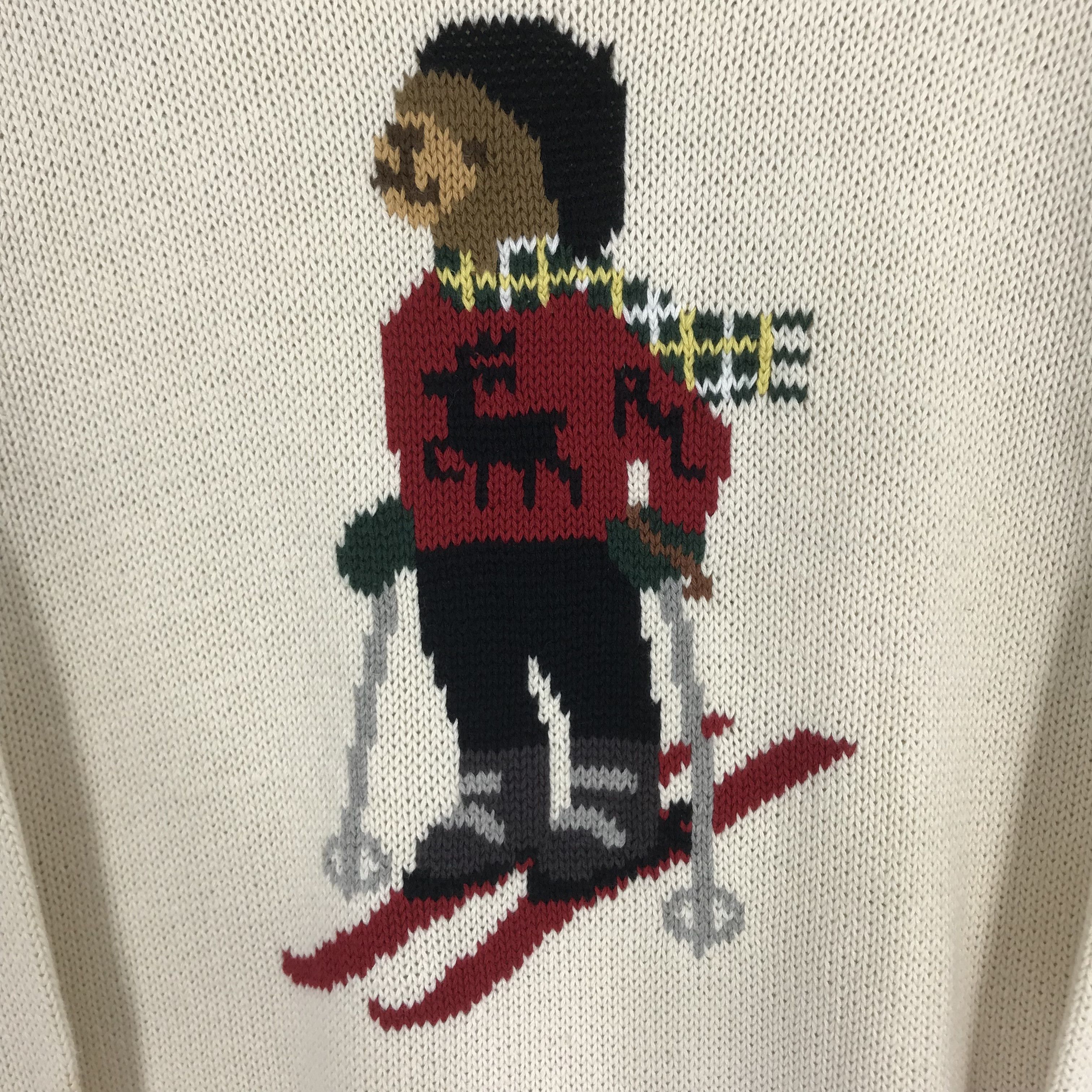 Polo Ralph Lauren Vintage Polo Ralph Lauren Cable Knit Polo Bear Ski RL Size US M / EU 48-50 / 2 - 5 Thumbnail