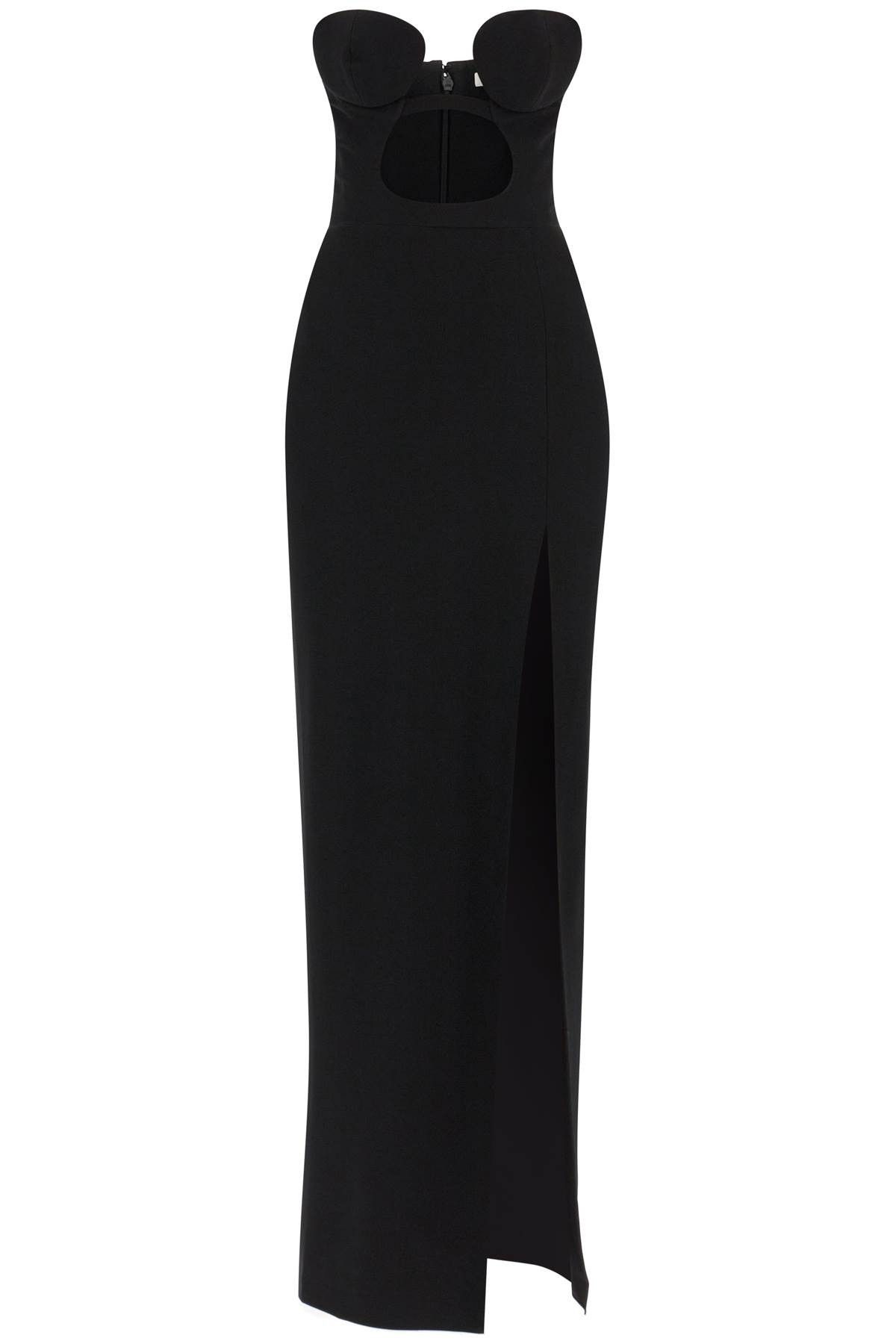 image of Nensi Dojaka Maxi Bustier Dress With Cut-Out in Nero, Women's (Size Small)