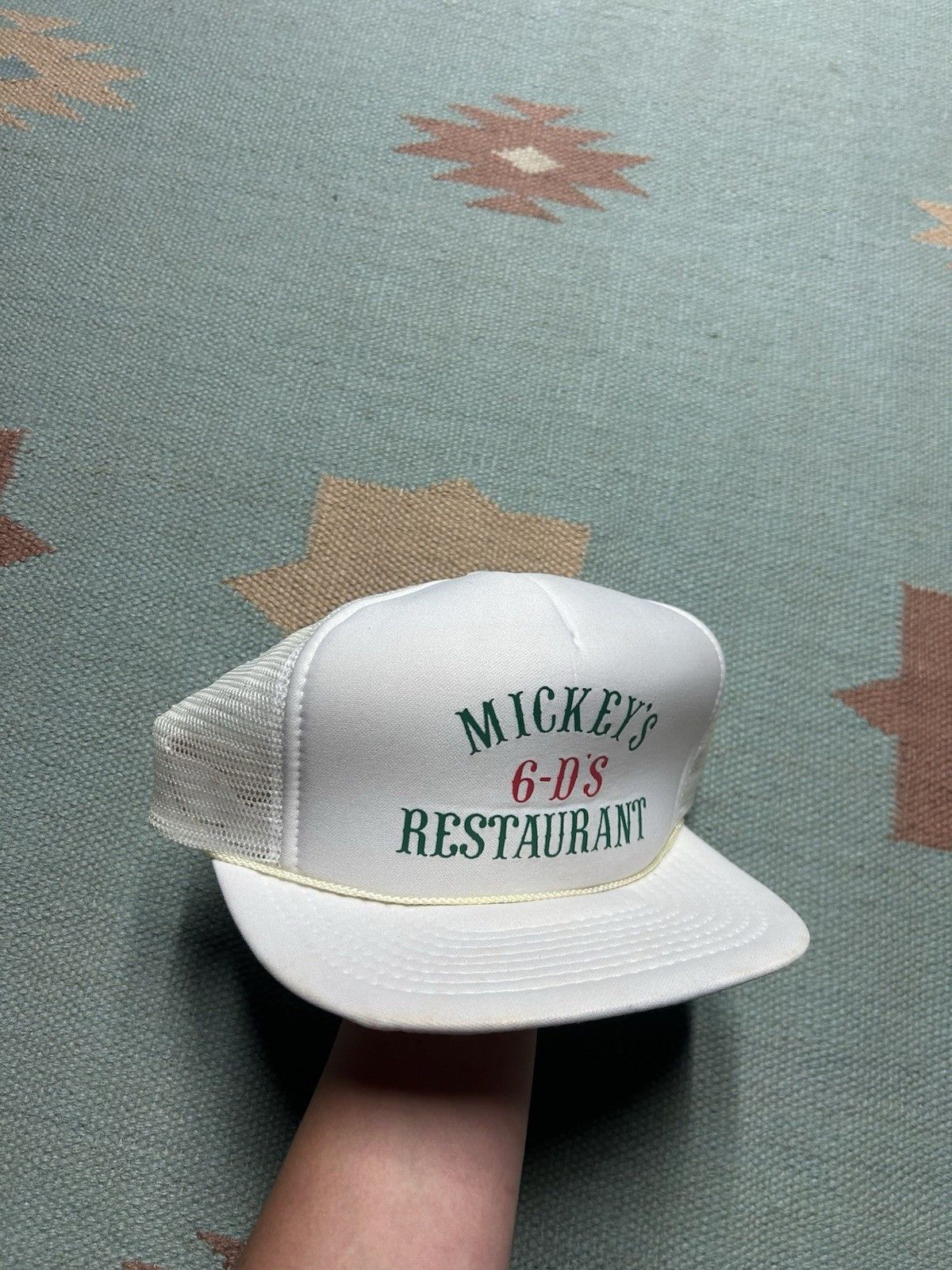 Vintage Vtg trucker hat mesh Mickey’s 6-D’s Restaurant white snap Size ONE SIZE - 1 Thumbnail
