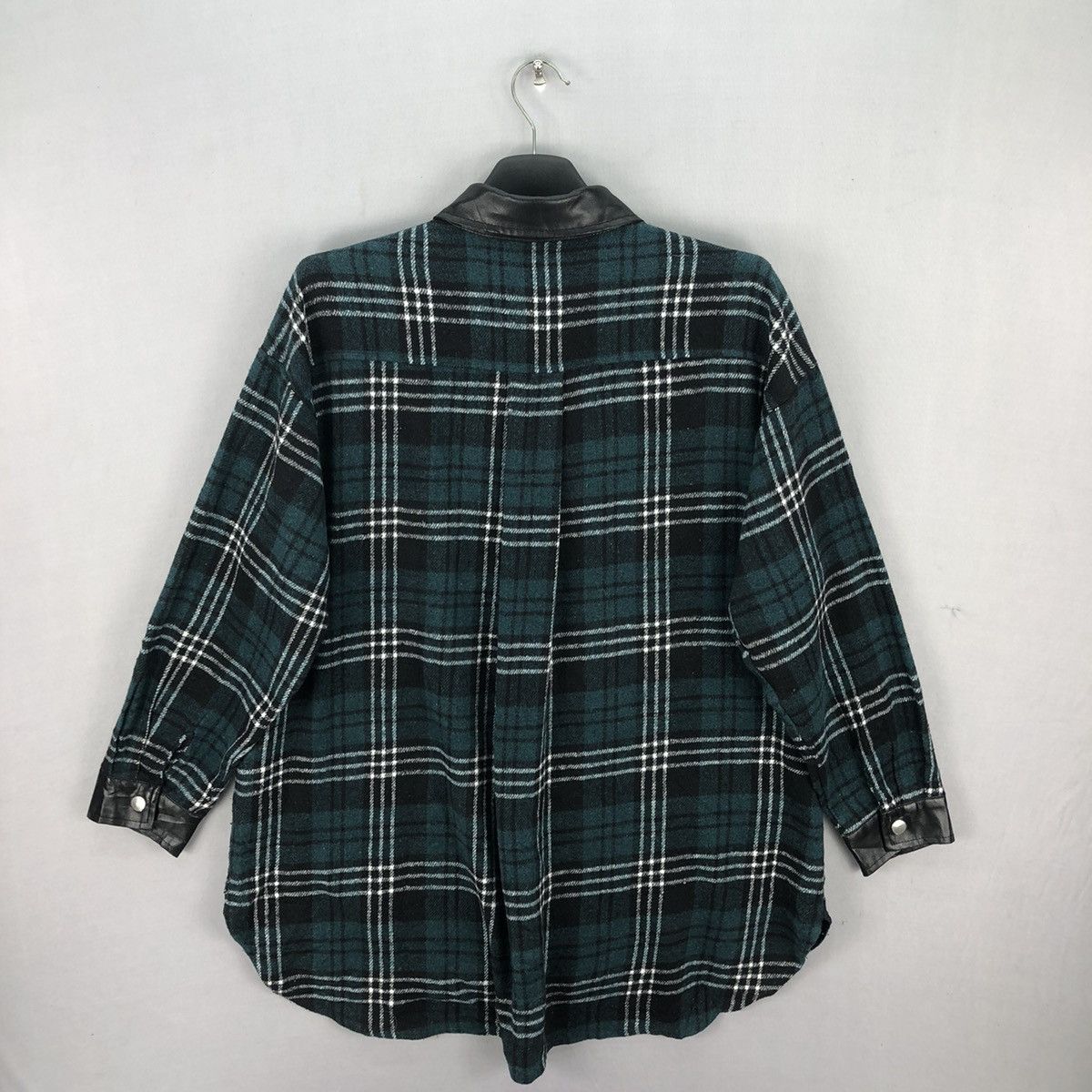 Japanese Brand Vintage Flannel Green Tartan Check Snap Button up by Gorge Size M / US 6-8 / IT 42-44 - 4 Thumbnail