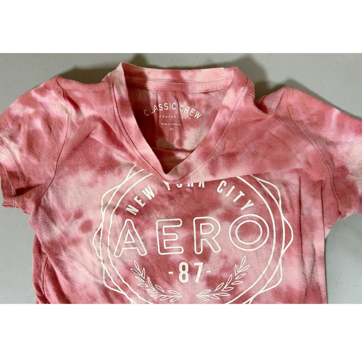 Aeropostale Aeropostale Pink Tie Dye ‘NYC’ Baby Tee T-Shirt Top Size XS💗 Size XS / US 0-2 / IT 36-38 - 5 Thumbnail