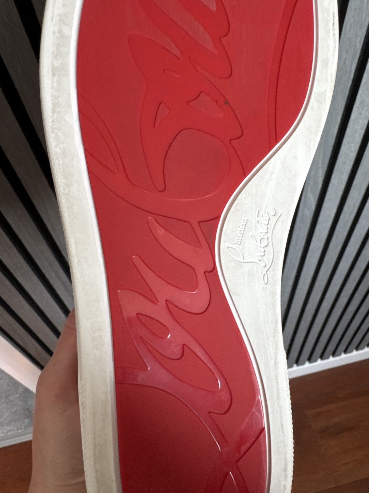 Christian Louboutin Christian Louboutin Blue & White With Red Stripe Size US 12 / EU 45 - 15 Thumbnail