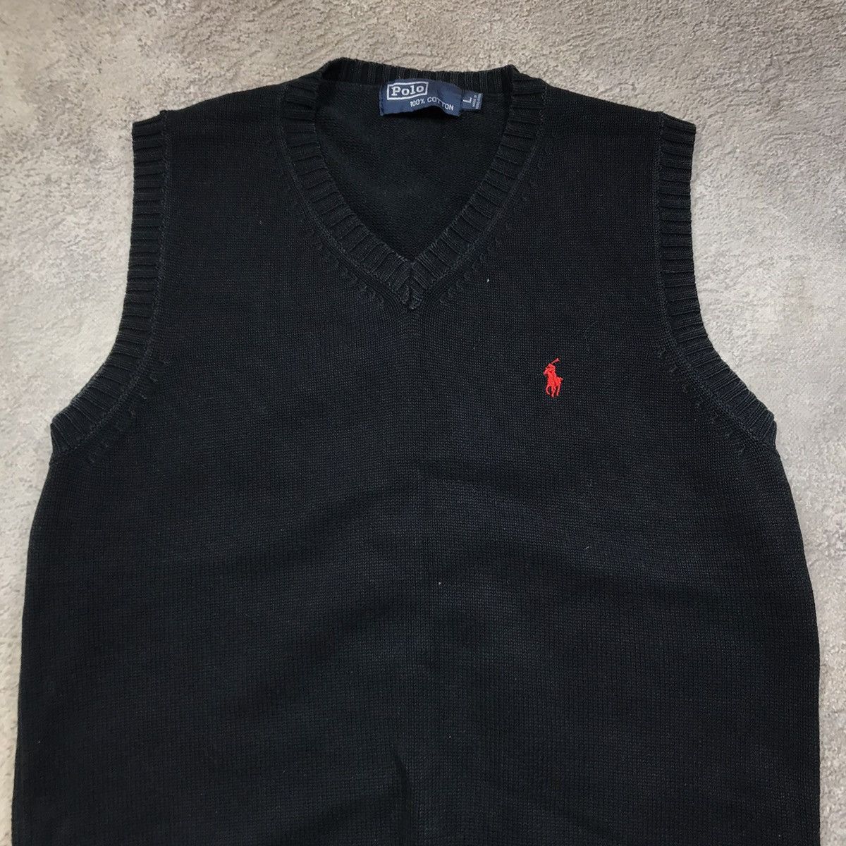Vintage Vintage Polo Ralph Lauren V-Neck Sweater Vest Preppy Baggy L Size US L / EU 52-54 / 3 - 3 Thumbnail