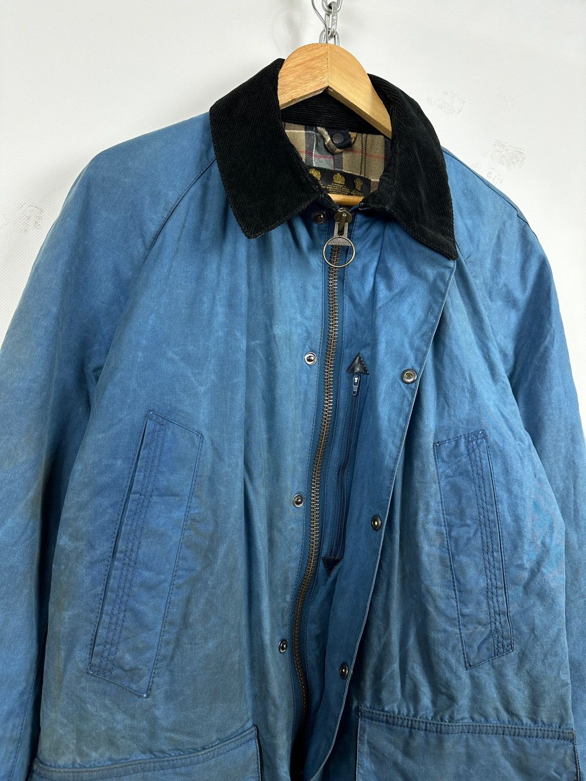Barbour Barbour Bristol Waxed Blue Coat Jacket Size US L / EU 52-54 / 3 - 12 Thumbnail