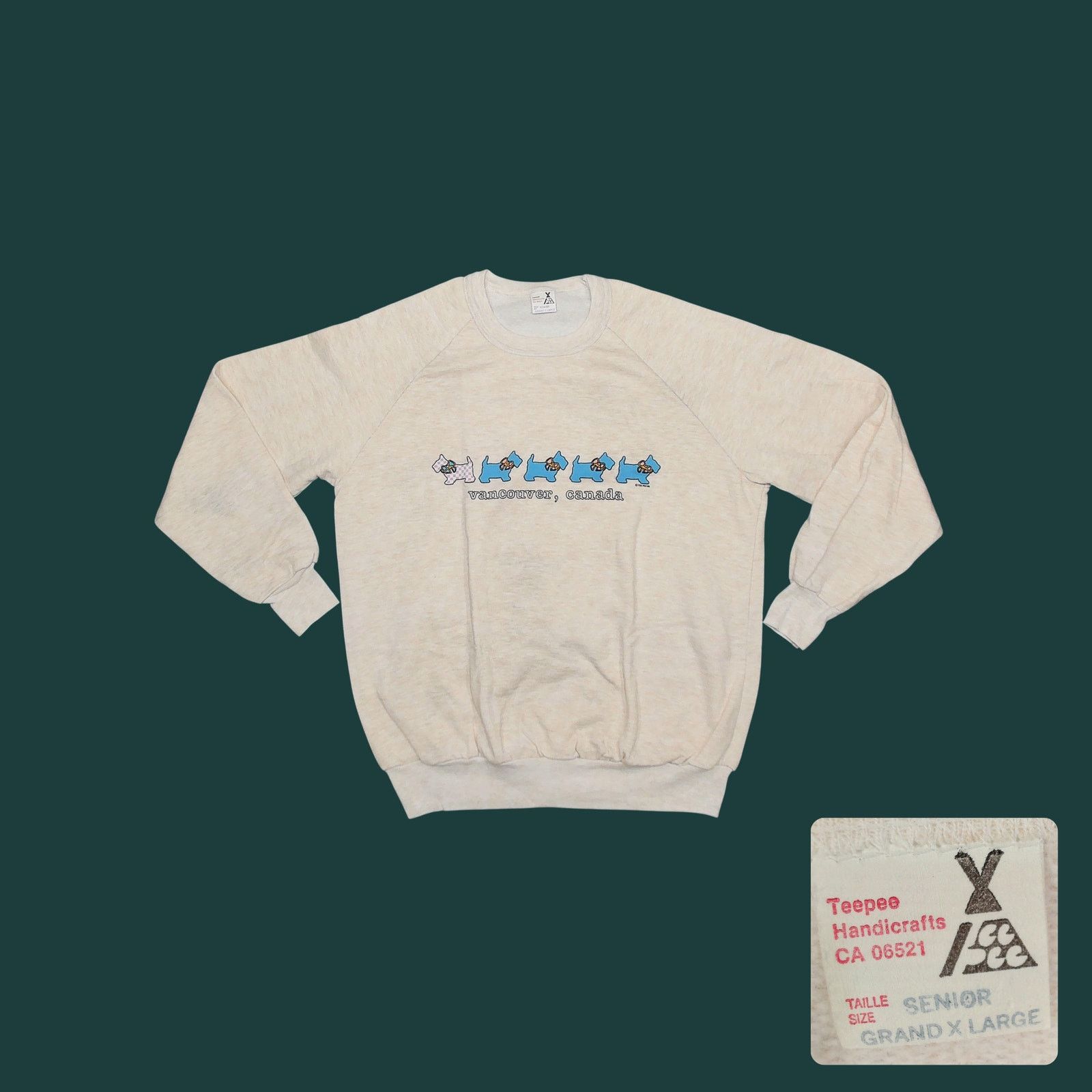 Vintage Vintage 1988 Teepee Boxy Cut Scottie Dog Raglan Size XL / US 12-14 / IT 48-50 - 1 Thumbnail