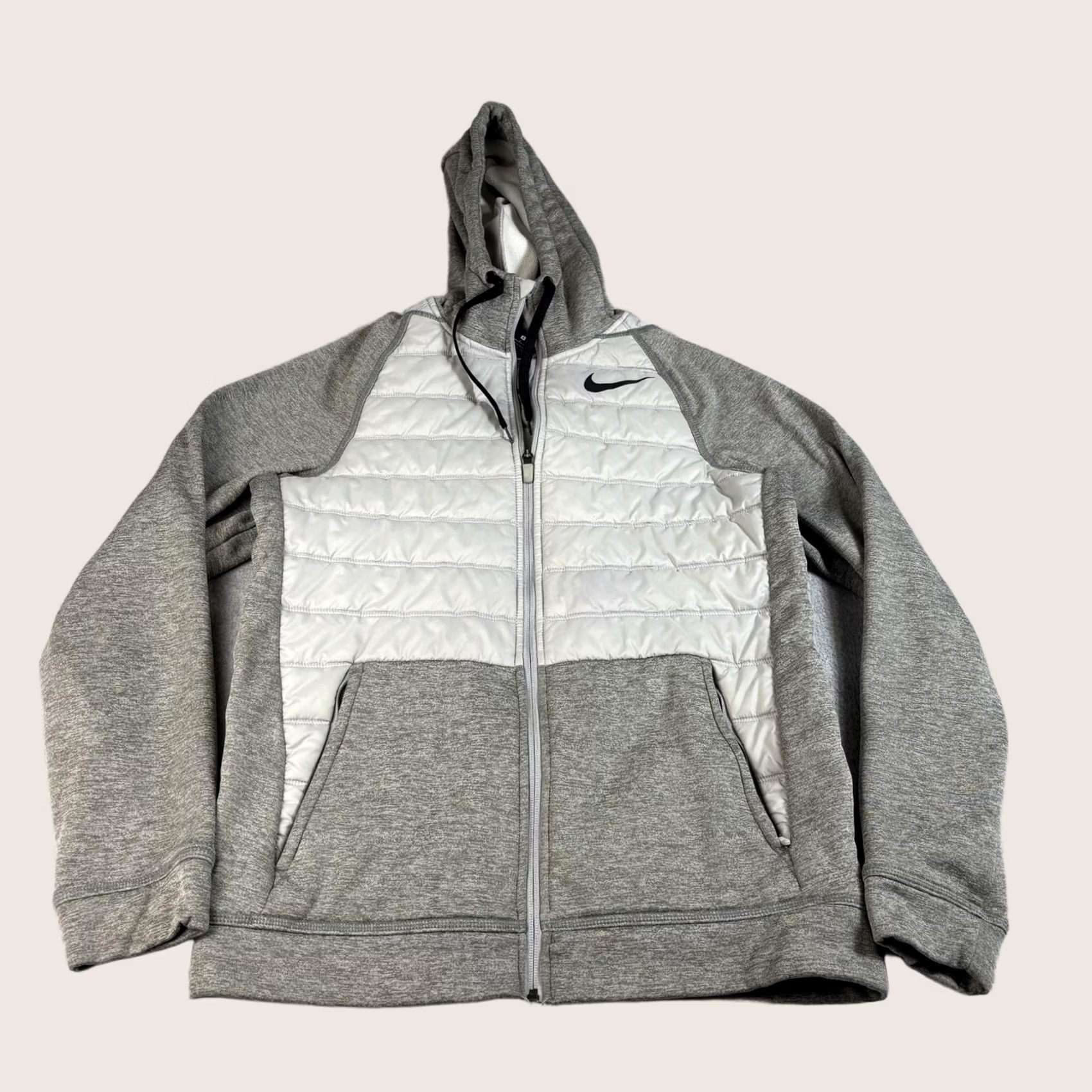 Nike Nike Jacket Mens S Gray Hooded Full Zip Insulated Puffer Fleece Comfortable Size US S / EU 44-46 / 1 - 1 Thumbnail