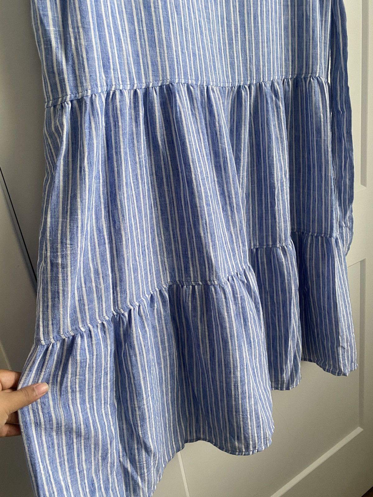 Other NWT 168$ Max Studio Cap Sleeve Tiered Maxi Shirtdress Size L / US 10 / IT 46 - 6 Thumbnail