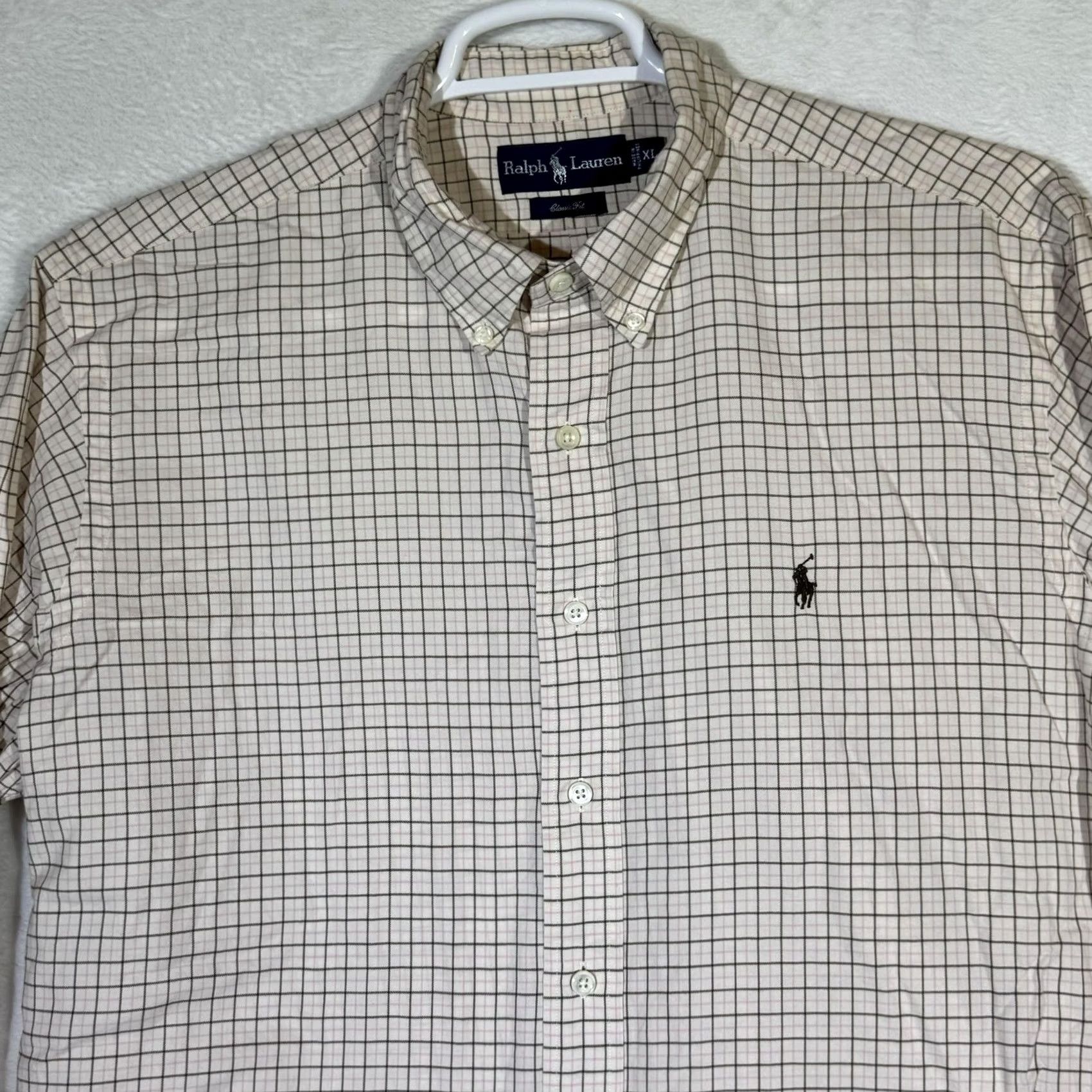 Ralph Lauren Ralph Lauren Shirt Mens XL Cream Tattersall Plaid Classic Fit Long Sleeve Pony Size US XL / EU 56 / 4 - 5 Thumbnail