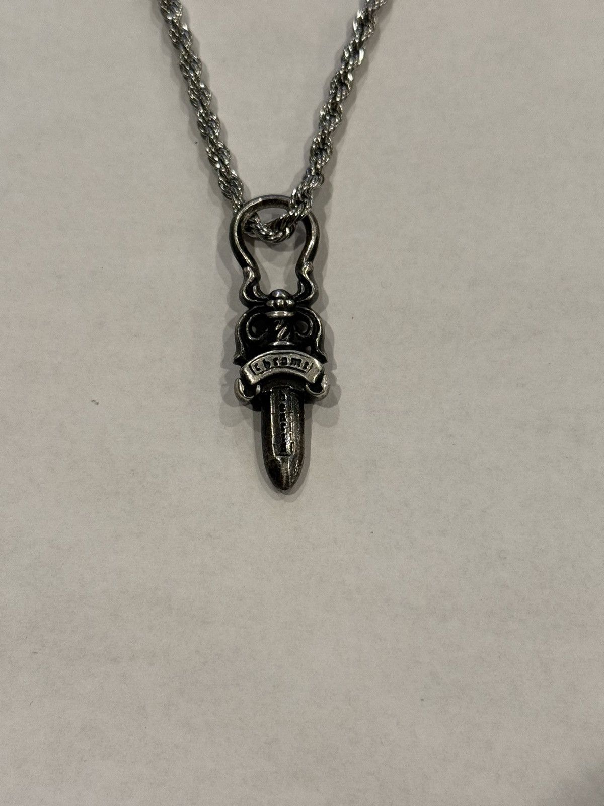 Chrome Hearts Chrome Hearts Dagger Pendant Silver Rope Chain Necklace 925 Size ONE SIZE - 11 Thumbnail