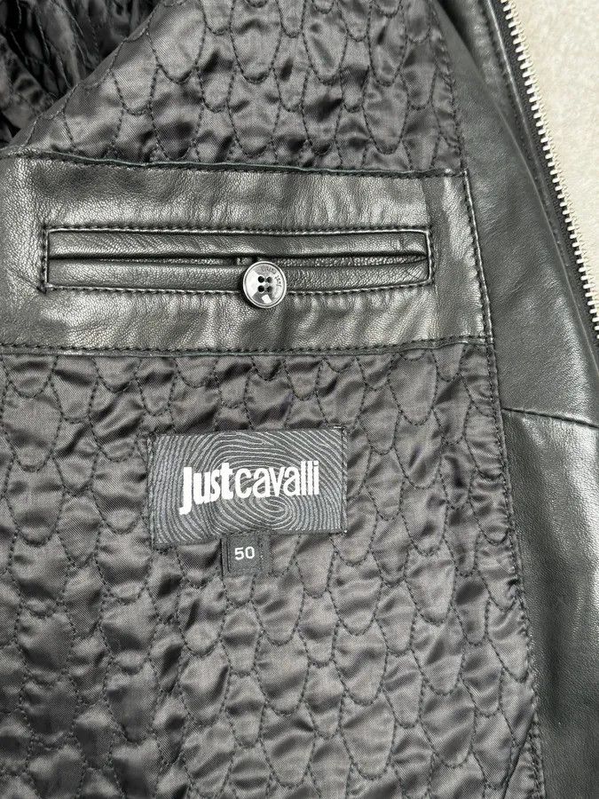 Just Cavalli AW2015 Cavalli Black Aviator Leather Jacket Size US M / EU 48-50 / 2 - 12 Thumbnail