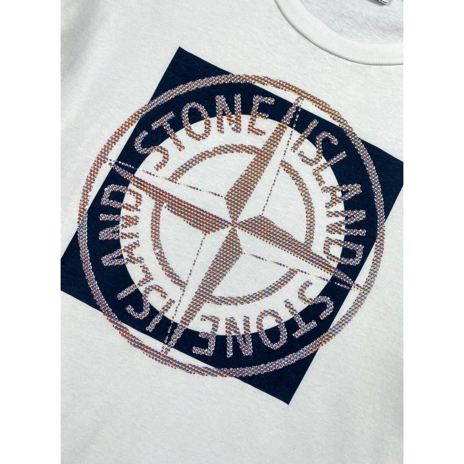 Stone Island Stone Island T-Shirt White Logo Graphic Print Crew Neck Short Sleeve Men L Regular Shoe? Size US L / EU 52-54 / 3 - 2 Thumbnail