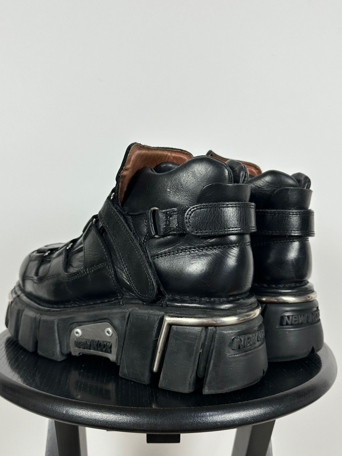 New Rock Vintage New Rock M.283 Terminator E-14 Black Leather Boots Size US 9 / EU 42 - 4 Thumbnail