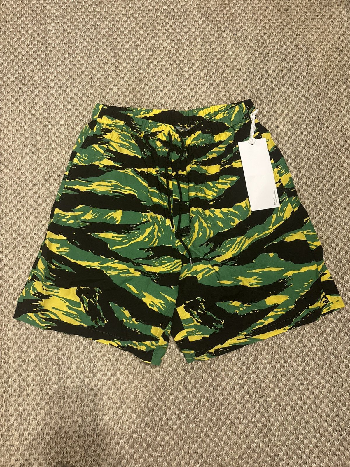 Takahiromiyashita The Soloist Tiger Camo Rayon Shorts Green