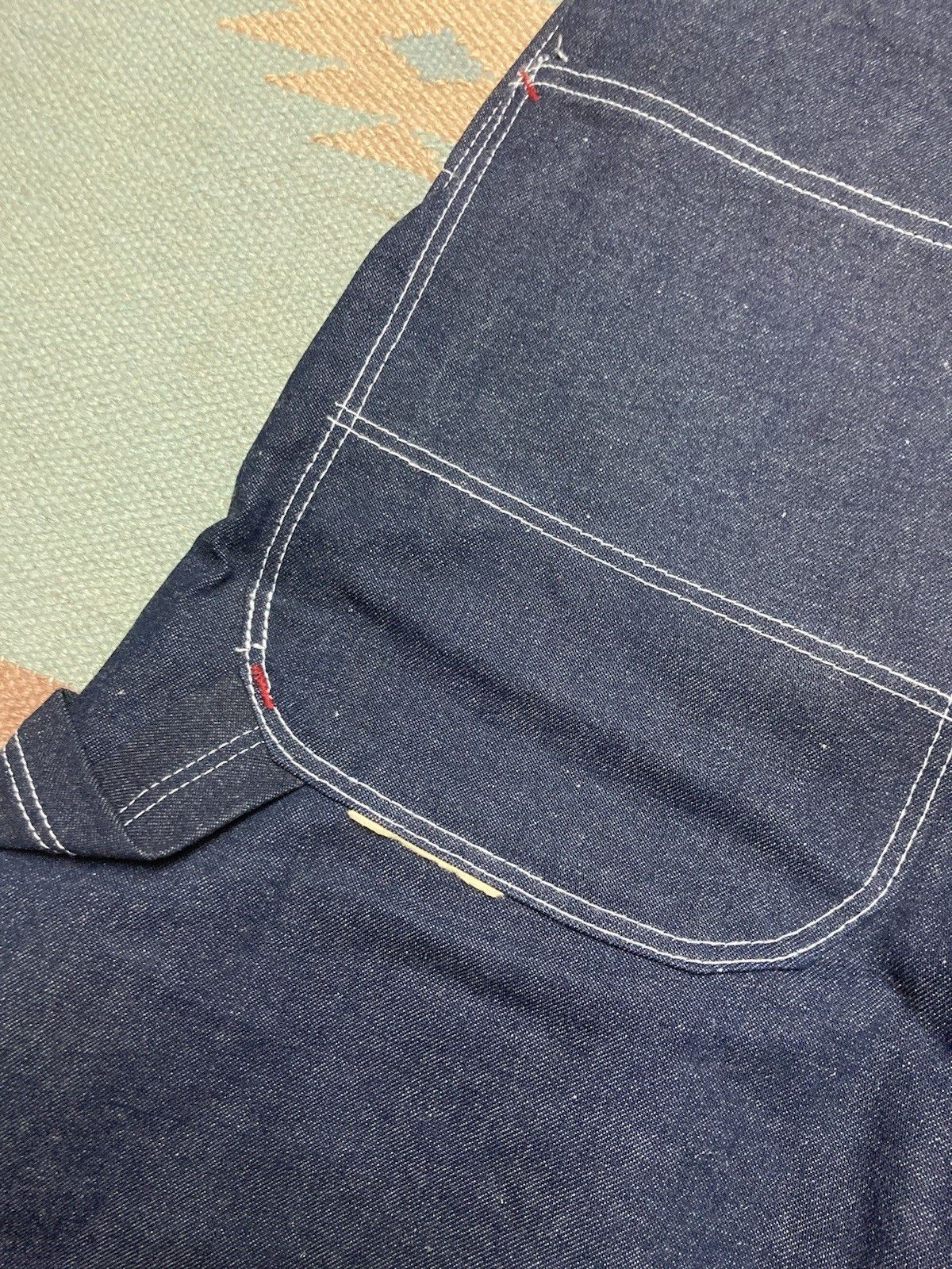 Vintage 80s dickies denim overalls NOS raw denim farm work USA 38x32 Size US 38 / EU 54 - 8 Thumbnail