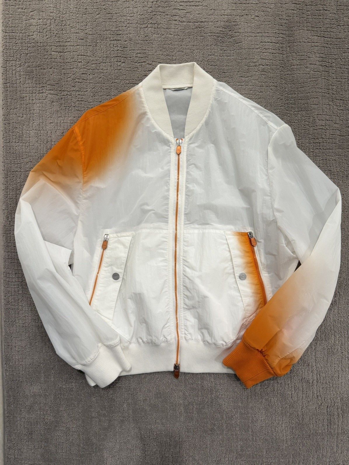 Hermes Orange Ombré Bomber Jacket - Size 54 - Retail $4,525 Size US L / EU 52-54 / 3 - 1 Thumbnail