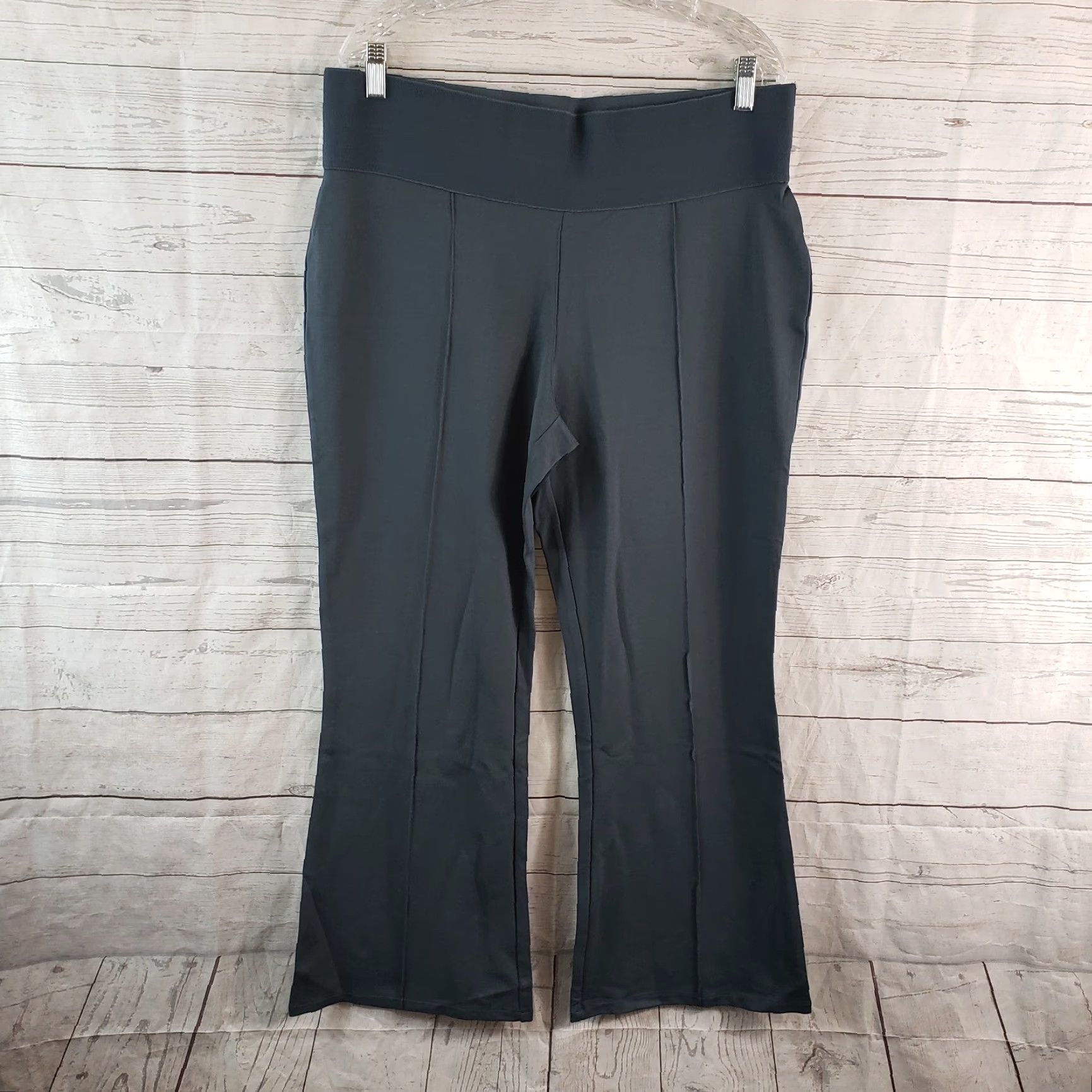 Vintage DG2 Diane Gilman Womens Pull On Pants PXL Gray Blue High Rise Pants Womens Pull On Gray Blue PXL 28in Inseam 11.5 Rise Bootcut Petite Shoes Womens Size 40" / US 18 - 3 Thumbnail